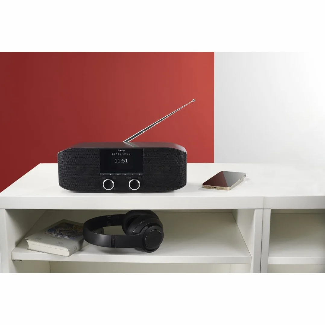 Hama Radio Internet WLAN DAB+ Bluetooth Sveglia Aux 3,5 mm FM Nero
