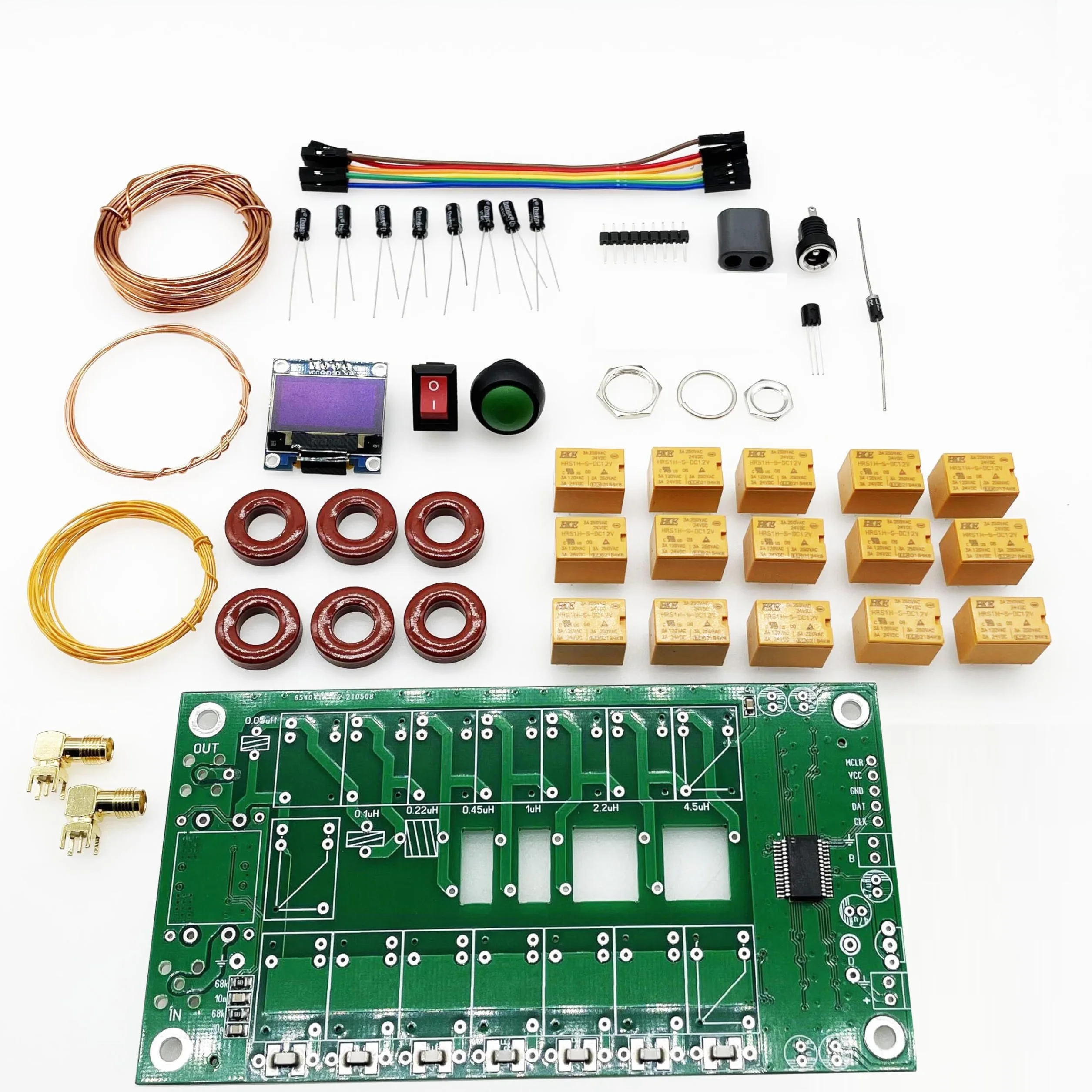 ATU-100 Antenna Tuner DIY Kit 1.8-50 MHz N7DDC Automatic Antenna Tuner 0.96" OLED SMT Soldered Chip 3.2 Firmware Unassembled