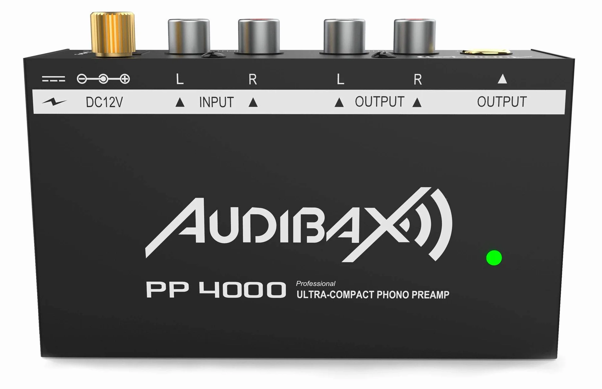 Audibax PP4000 Black Preamplificatore Fono RIAA per Giradischi 12 V DC Audio Stereo Hi-Fi