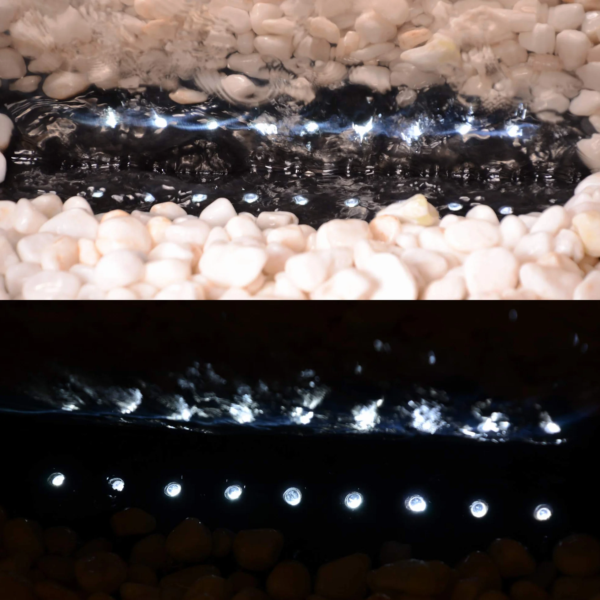 KÖHKO® Parete dell'acqua "Otter" con illuminazione a LED in acciaio inox 23002 fontana gioco d'acqua