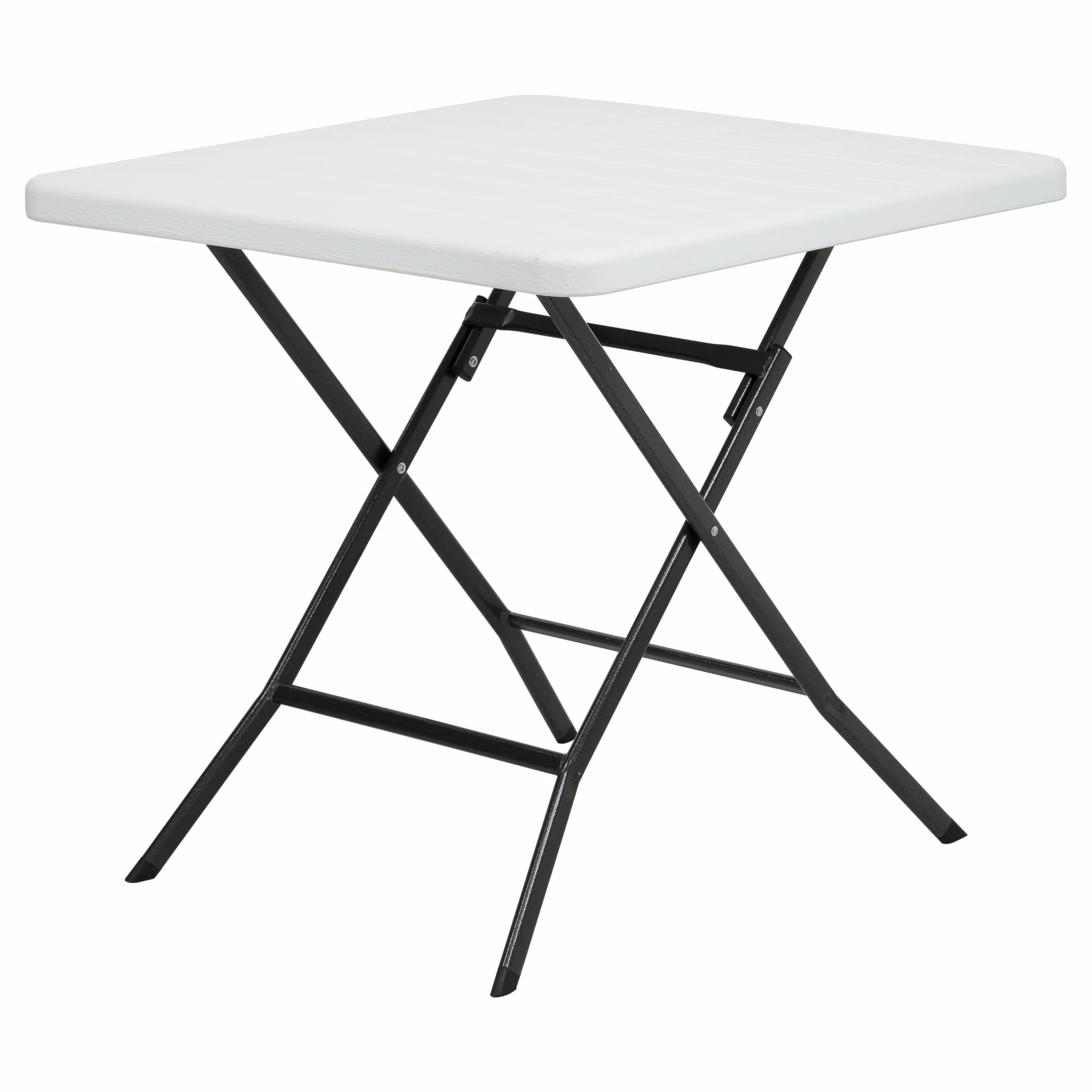 Totò Piccinni Tavolo PANAMA quadrato 78x78 da Giardino Pieghevole struttura in metallo piano effetto legno per PIC-Nic campeggio casa giardino (Tavolo, Bianco)