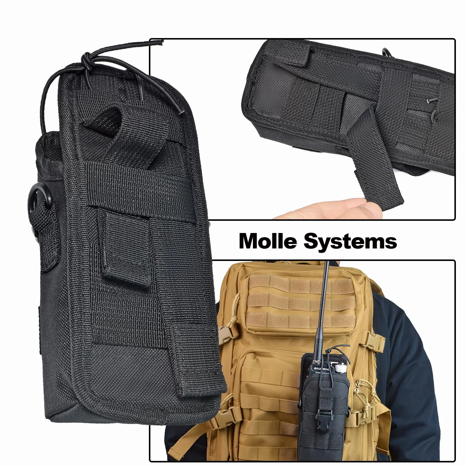 Molle Radio Pouch Walkie Talkie Supporto per Gilet Radio Cintura CB Motorola DP1400 CP040 GP88