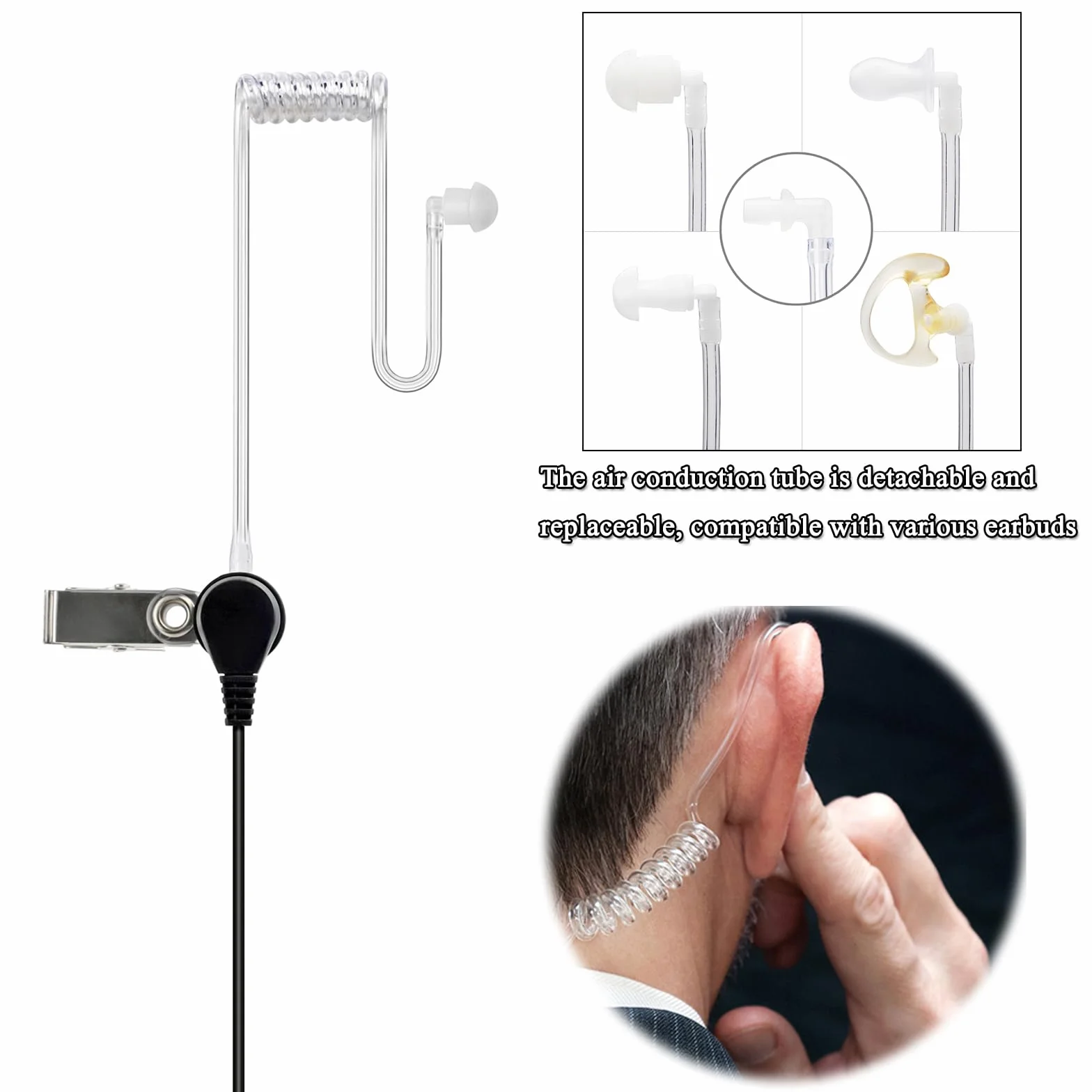 Auricolare con Microfono Multipin Compatibile Motorola DP3400 DP4400 DP4800 DGP4150 XiR-P8200 Xpr-6300 Radio Bidirezionale Tubo Acustico