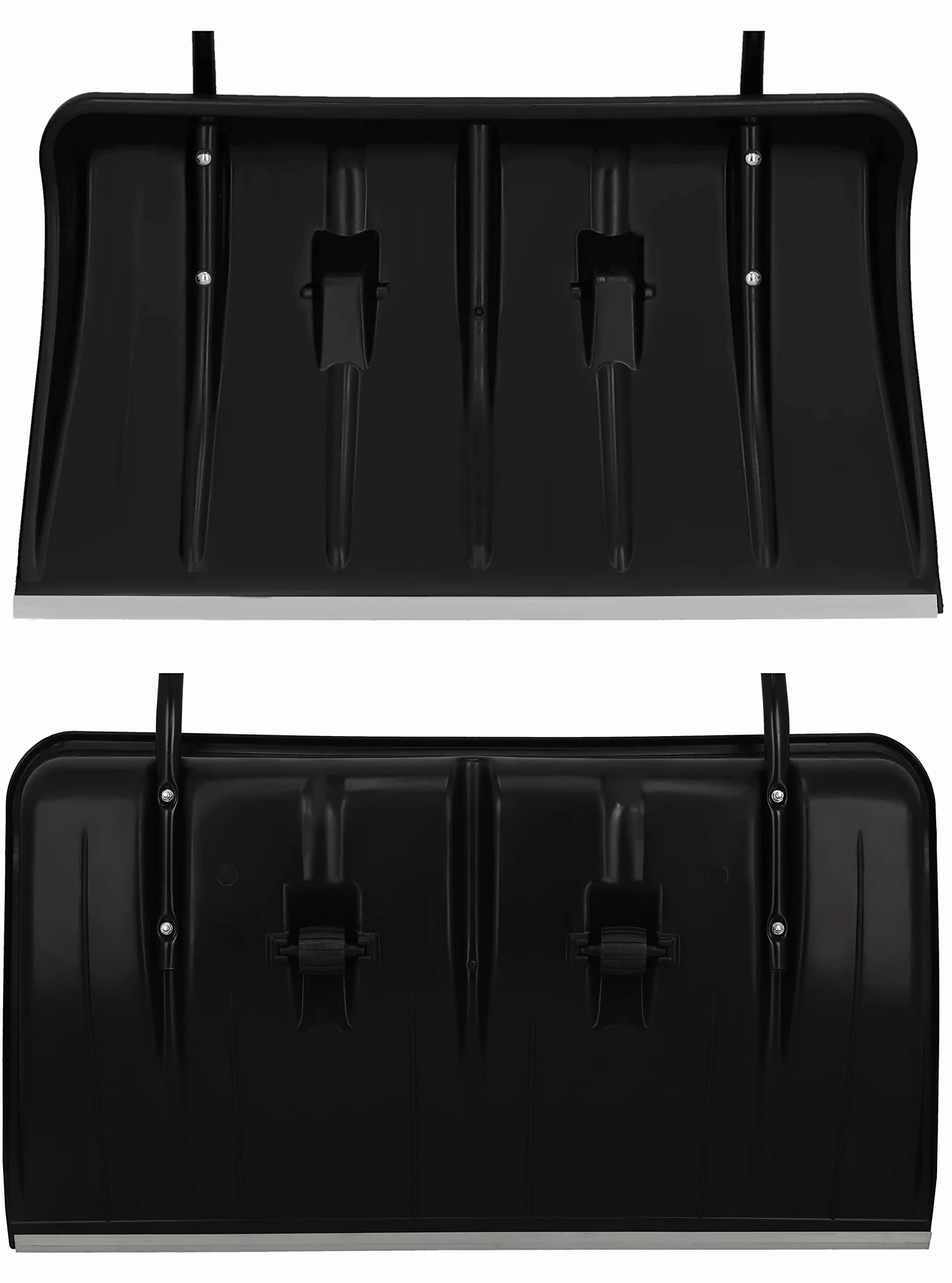 KOTARBAU® Pala da Neve con Ruote 80 cm con Profilo in Alluminio e Manico in Metallo - Spazzaneve ECO Nero