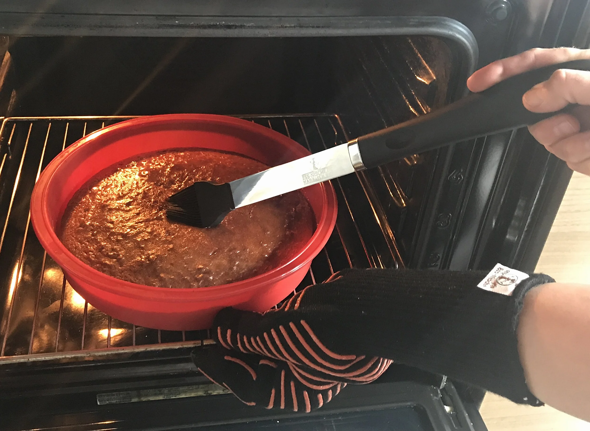 Ess-Nische® Pennello per griglia per Barbecue XXL Resistente al Calore in Acciaio Inossidabile e Silicone per marinare la Carne - Pennello da Pasticceria per glassare i Dolci