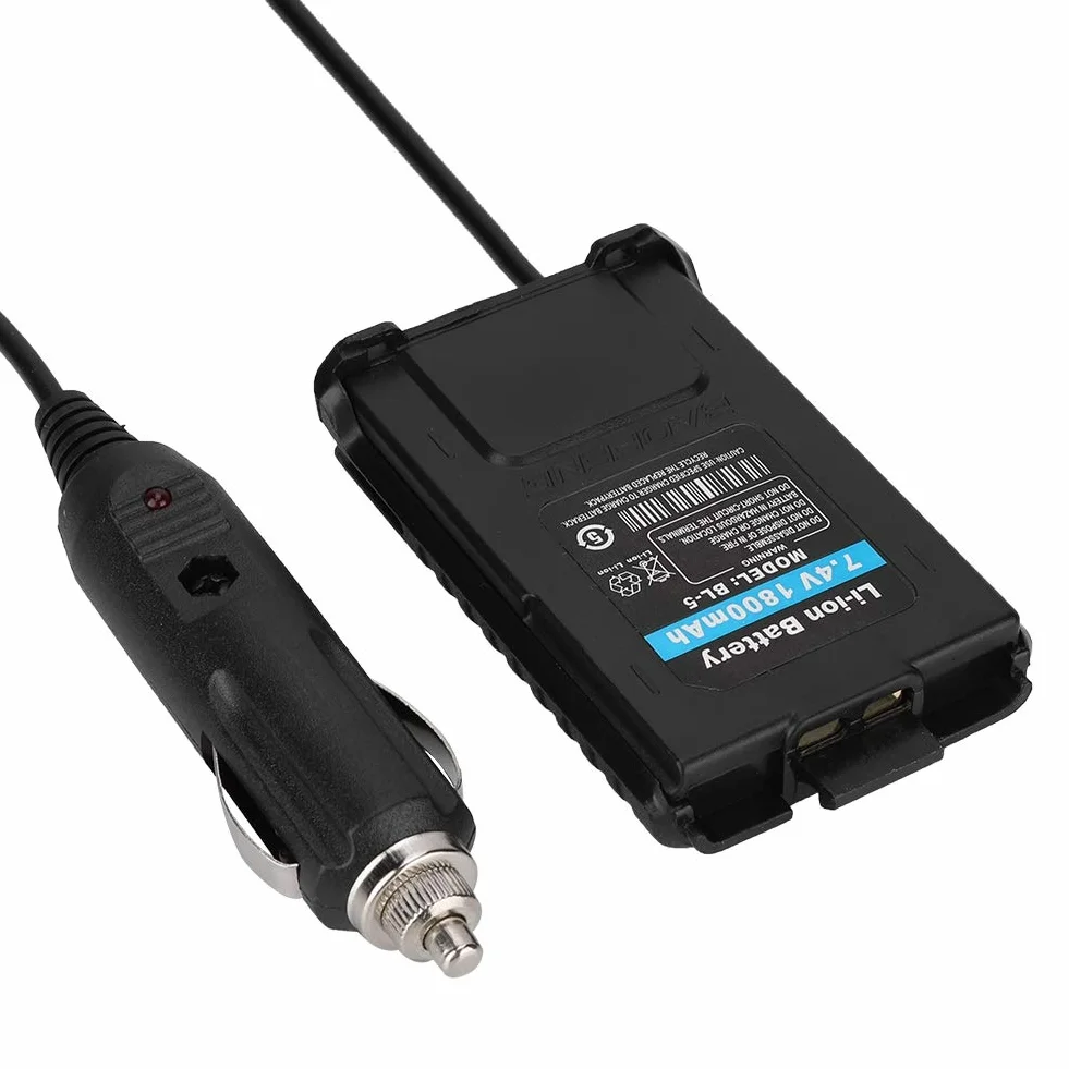UV 5R Caricabatterie 12V per Radio Walkie Talkie, Eliminatore Batteria con Cavo Altoparlante