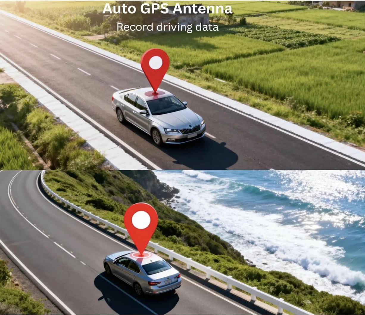 Antenna GPS Attiva per Auto 3 Metri RG174 3,5mm 3Pin Base Magnetica 28dB