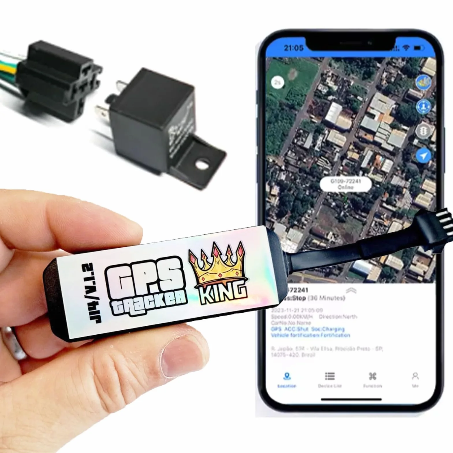 Localizzatore GPS 4G Tracker Antifurto Auto Moto Camper con APP e RELE' ON/OFF