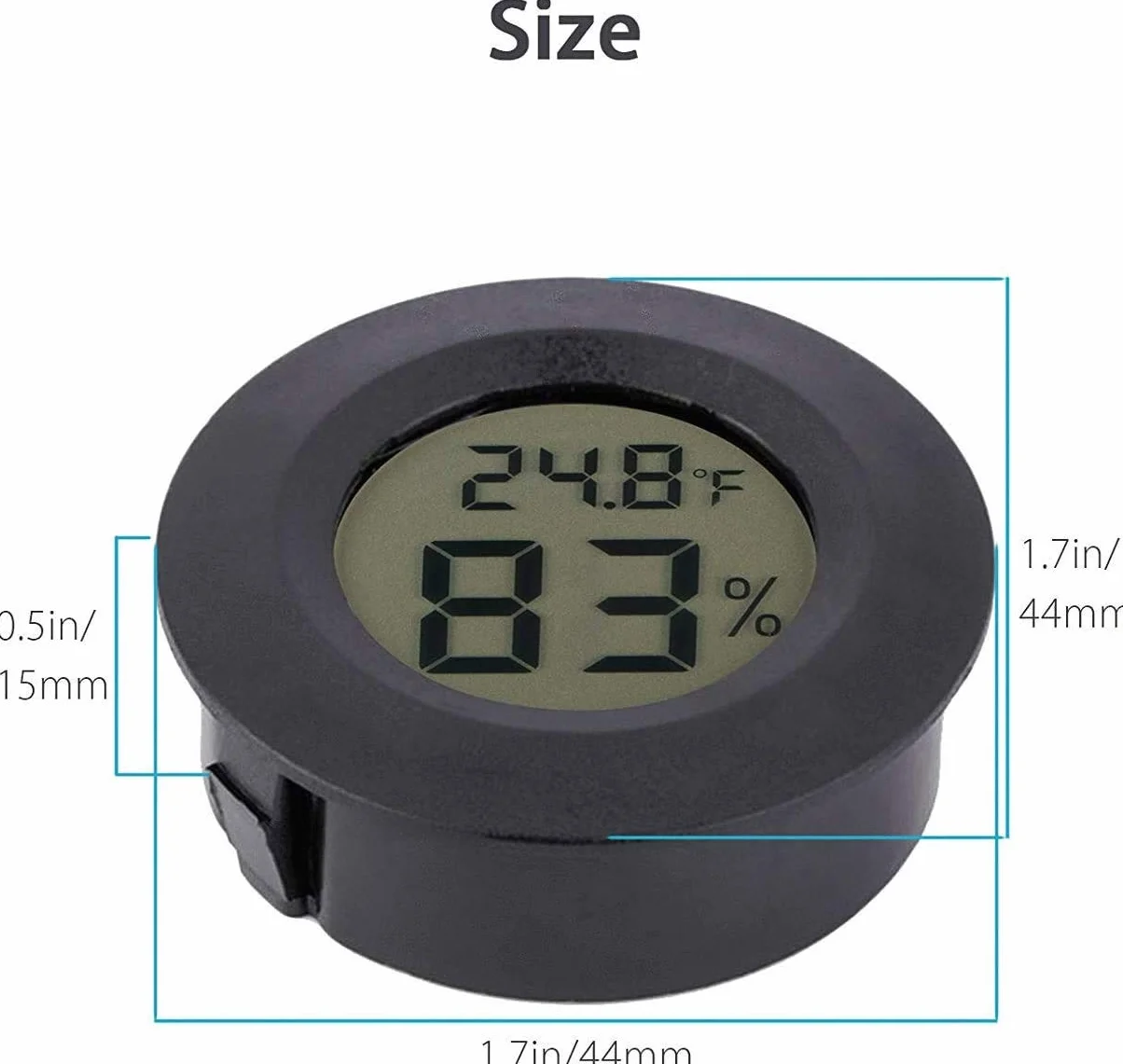 Mini Termometro Digitale LCD Misuratore di Umidità per Interni Esterni 2 PCS Nero