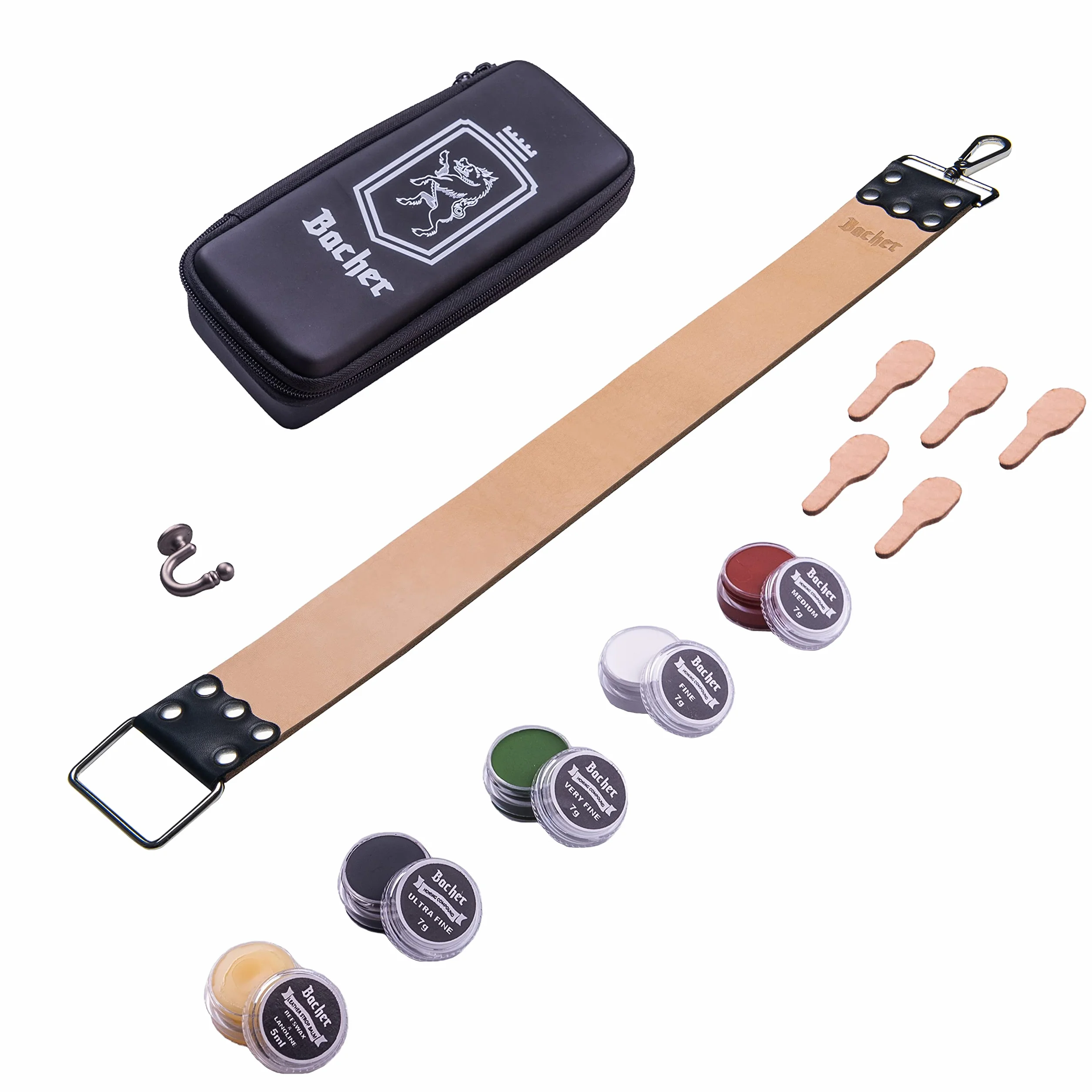 Bacher Coramella per affilare rasoi a mano libera (Regular: 56.5x5 cm) - Accessori di affilatura per rasoi e custodia