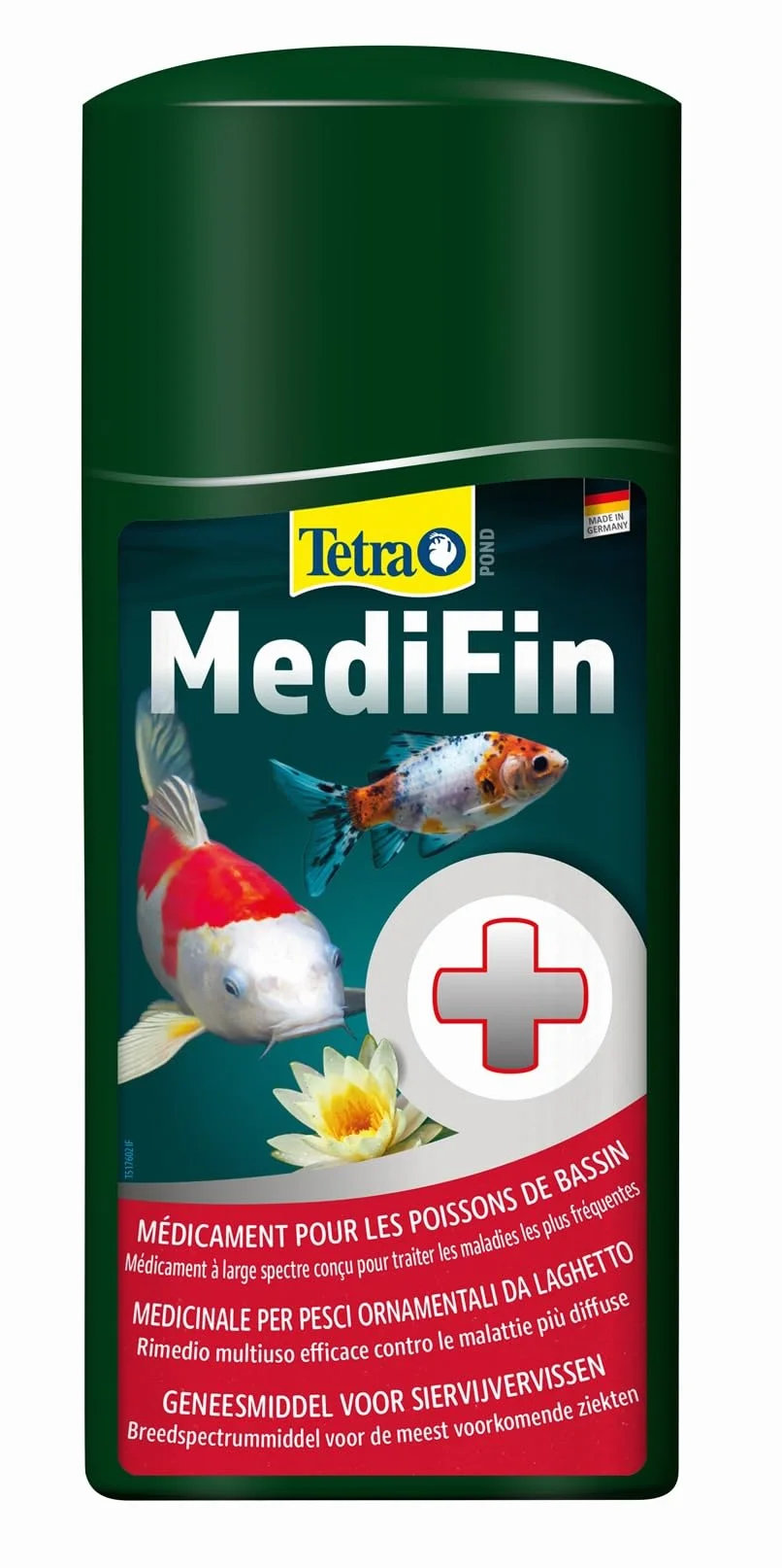Tetra Pond MediFin – medicinale per Pesci da laghetto, Efficace Contro Le malattie più Comuni, Anche per la prevenzione e la disinfezione, 500 ml