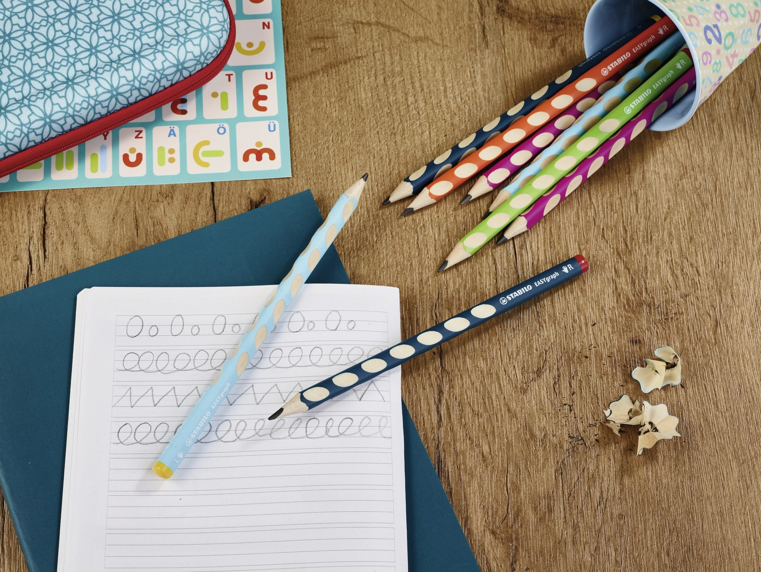 STABILO EASYgraph Matita Ergonomica Triangolare per Destrimani Petrolio HB Pack da 2