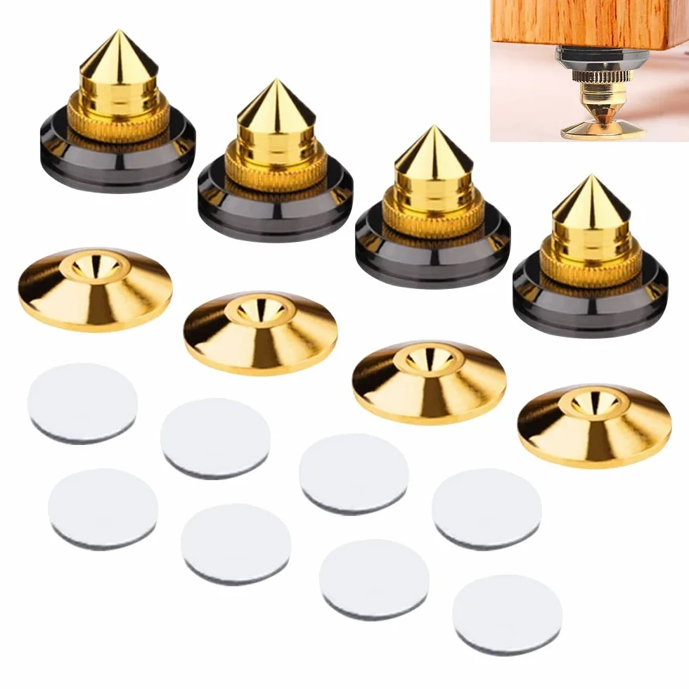 Piedini per Altoparlanti Isolamento a Punta 28x25mm Set 4 Pezzi per Amplificatore Lettore CD DVD