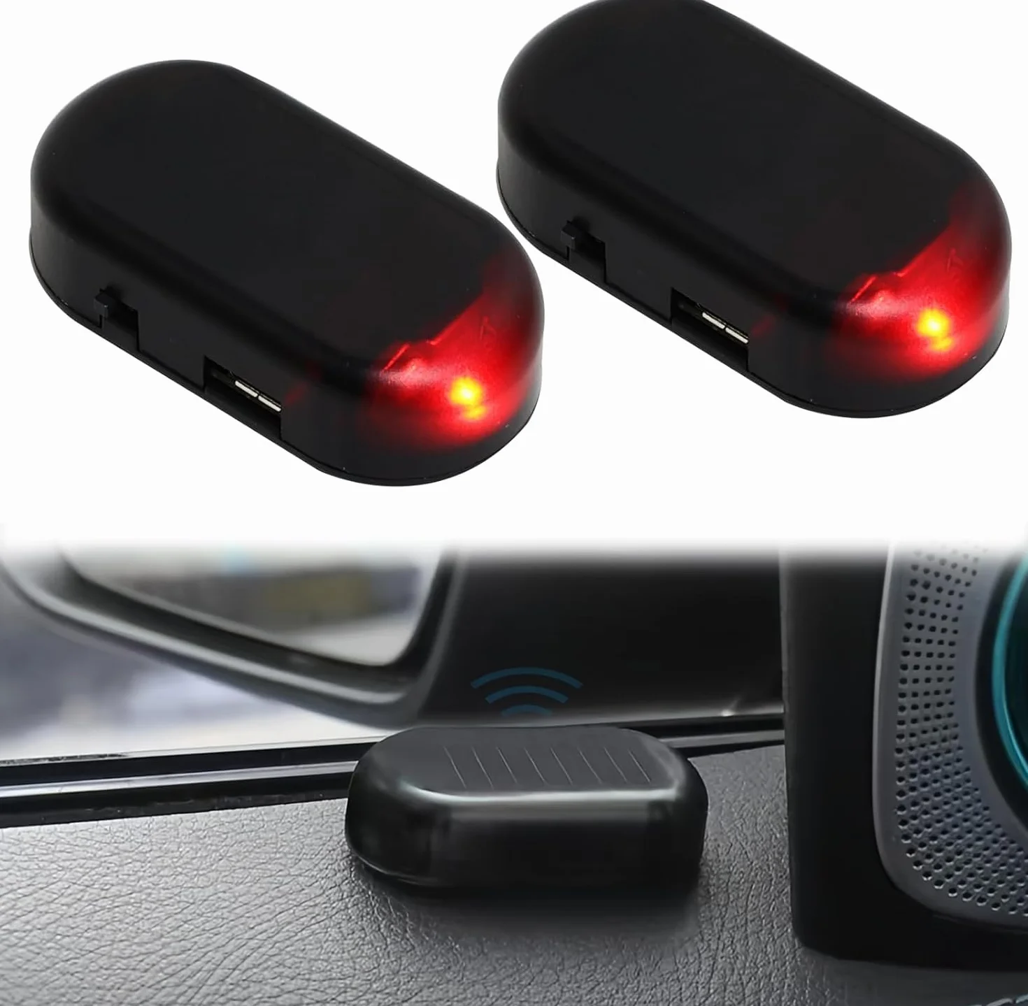 Allarme per Auto LED Lampeggiante Simulazione Antifurto Luci Rosso