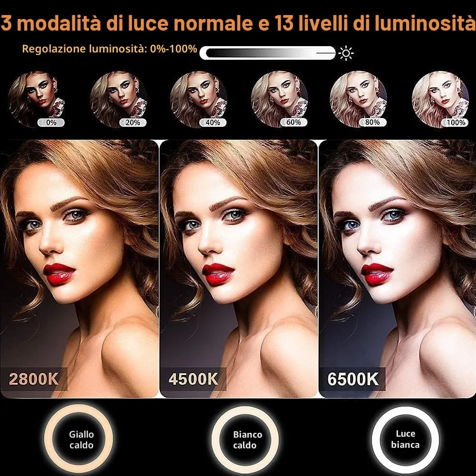 11.5" Ring Light Professionale per Selfie Fotografia Trucco Youtube con Treppiede LED Telecomando