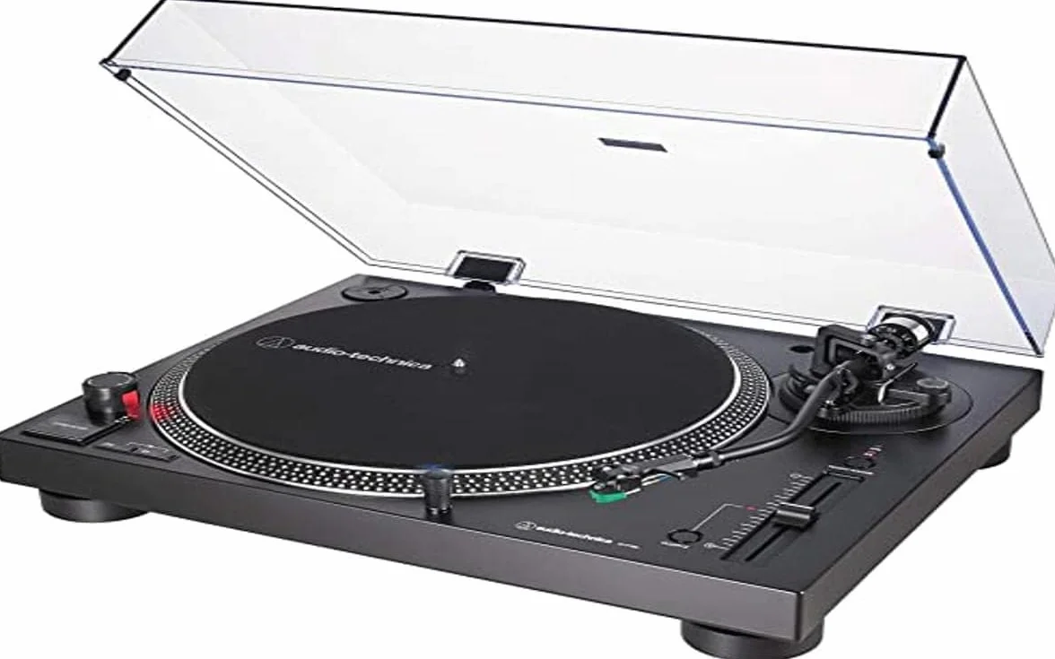 Audio-Technica AT-LP120X Giradischi a Trasmissione Diretta, Nero, Analogico e USB