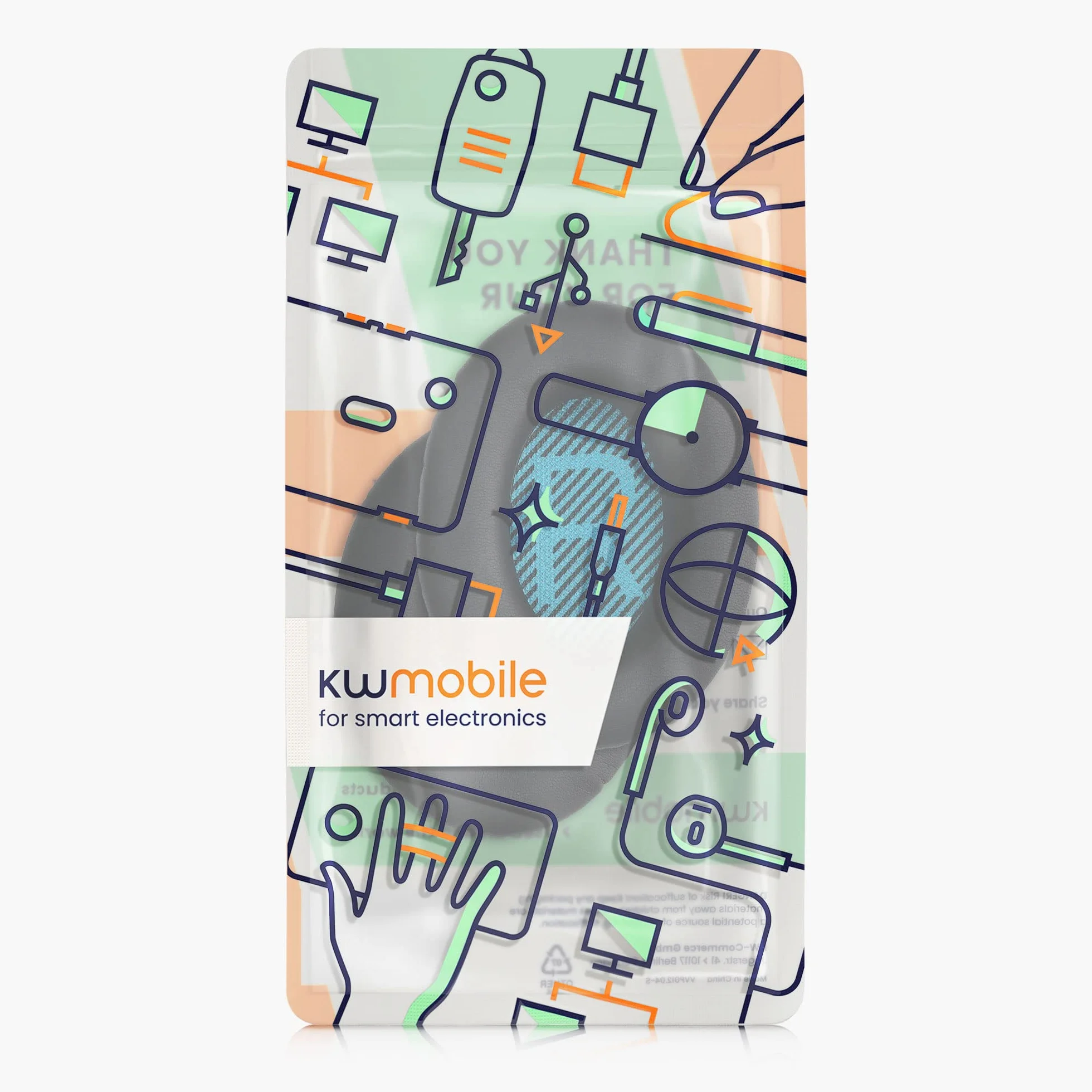 kwmobile Cuscinetti Compatibile Bose Soundlink Around-Ear Wireless II Pad Over Ear Simil Pelle Nero