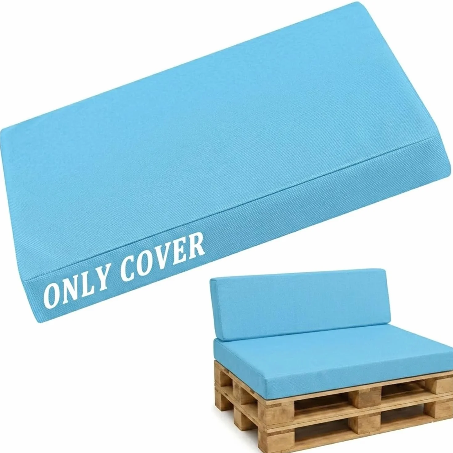 Fodere per Cuscini per Pallet 120×80 60×40 120×60 120×40 Copricuscini da Esterno Idrorepellente con Cerniera Cielo azzurro Seat 80x120cm