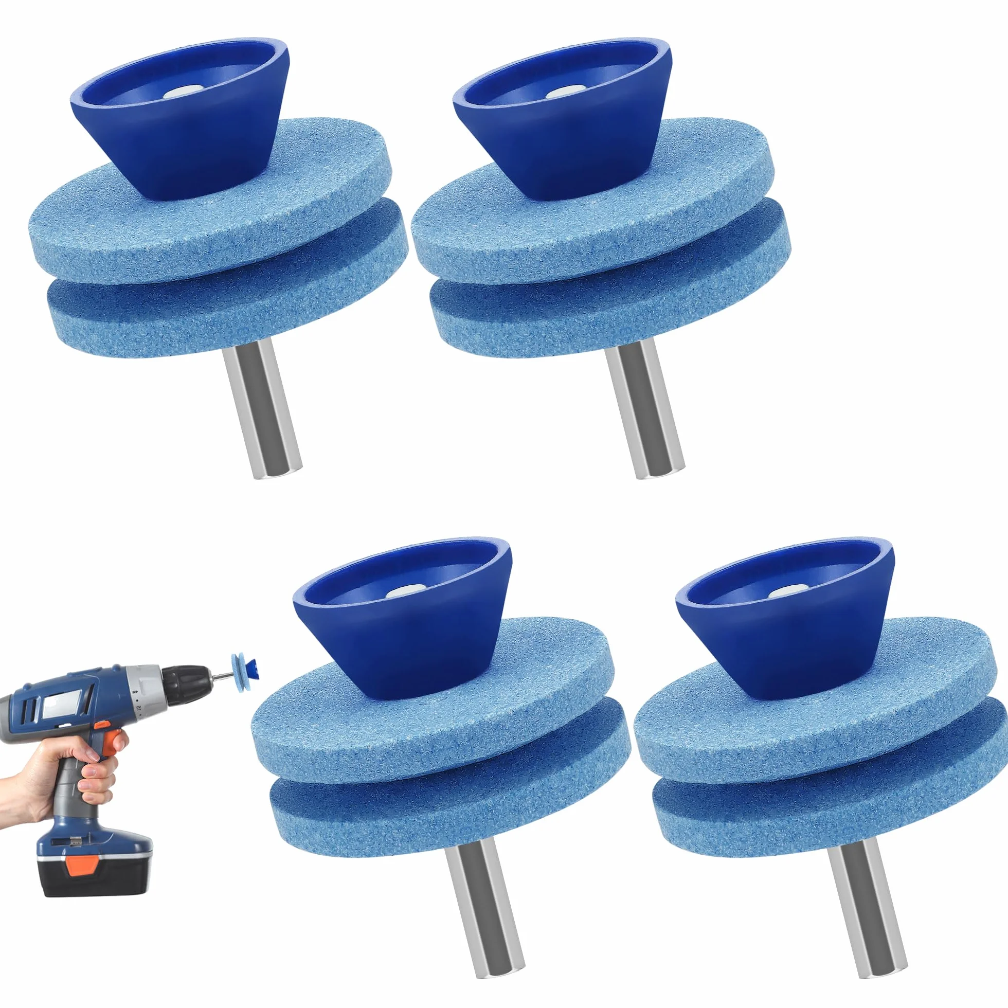 4 Pezzi Affilacoltelli per Tosaerba, Affila per Attrezzi da Giardino, Affilacoltelli Multifunzione per Trapano Elettrico Per Parte Del Trapano Elettrico A Mano