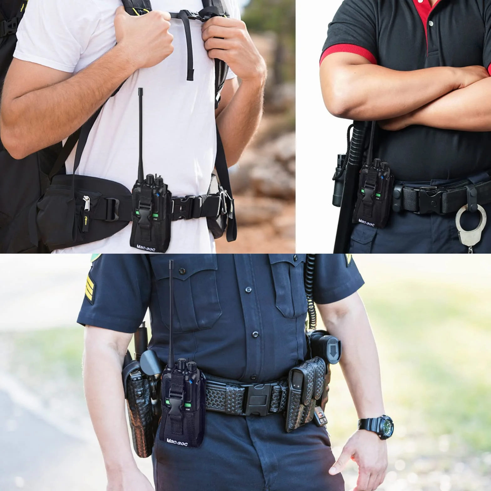 Custodia multifunzione per radio walkie-talkie polizia in nylon regolabile Motorola Kenwood Midland Baofeng