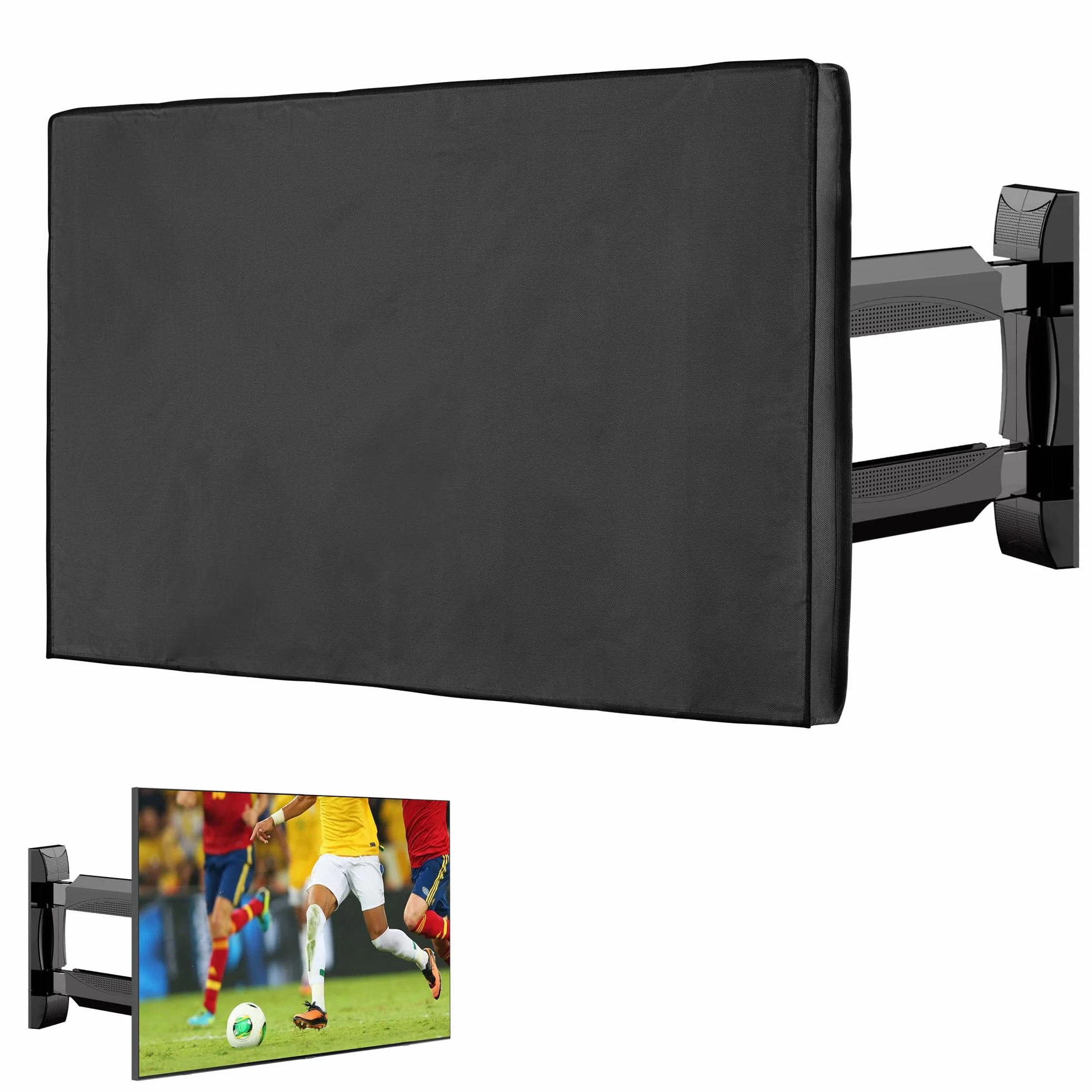 kwmobile Protezione per 49-50" TV Cover Impermeabile Antipolvere Nero