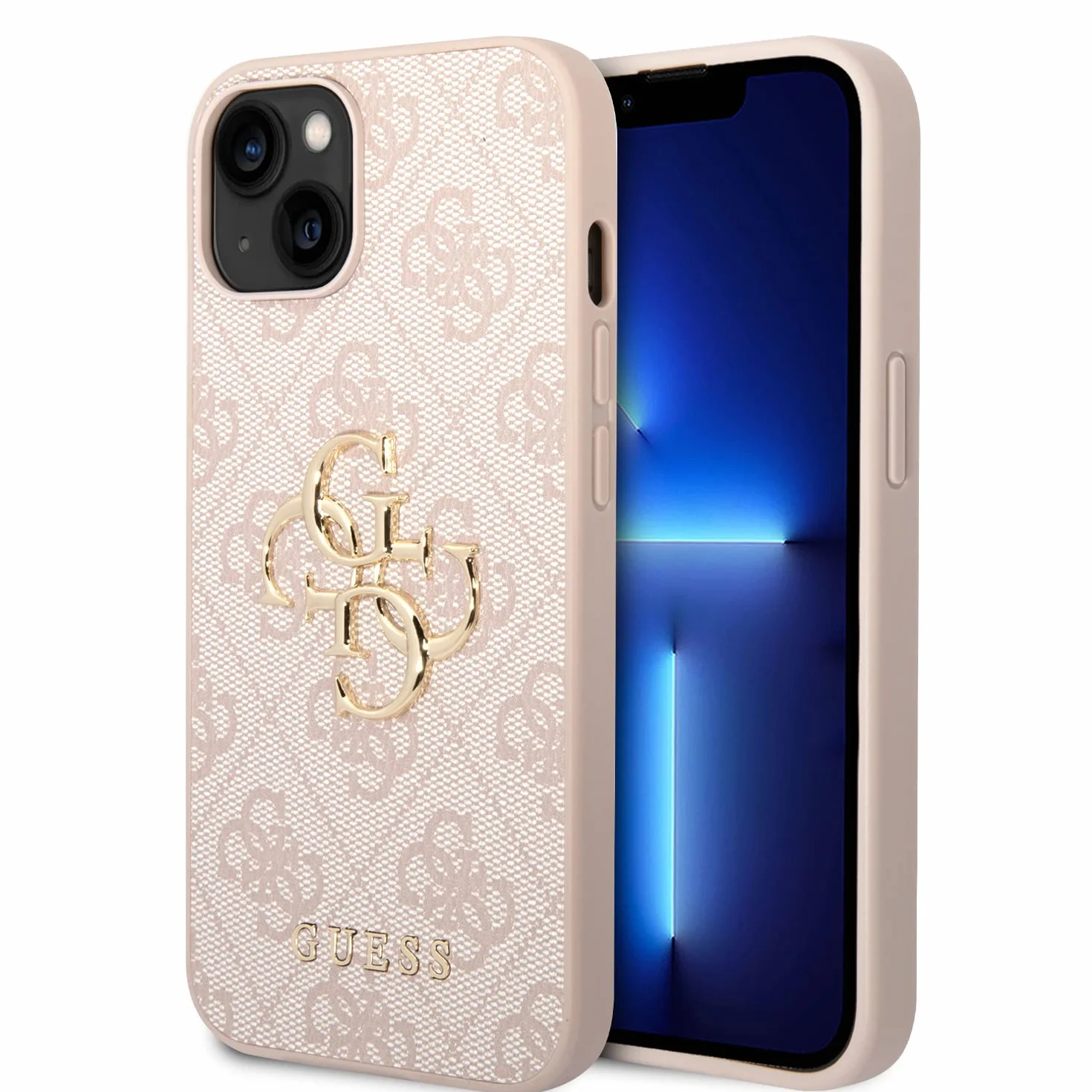 GUESS GUHCP15S4GMGPI Custodia rigida iPhone 15 6.1" con logo Big Metal