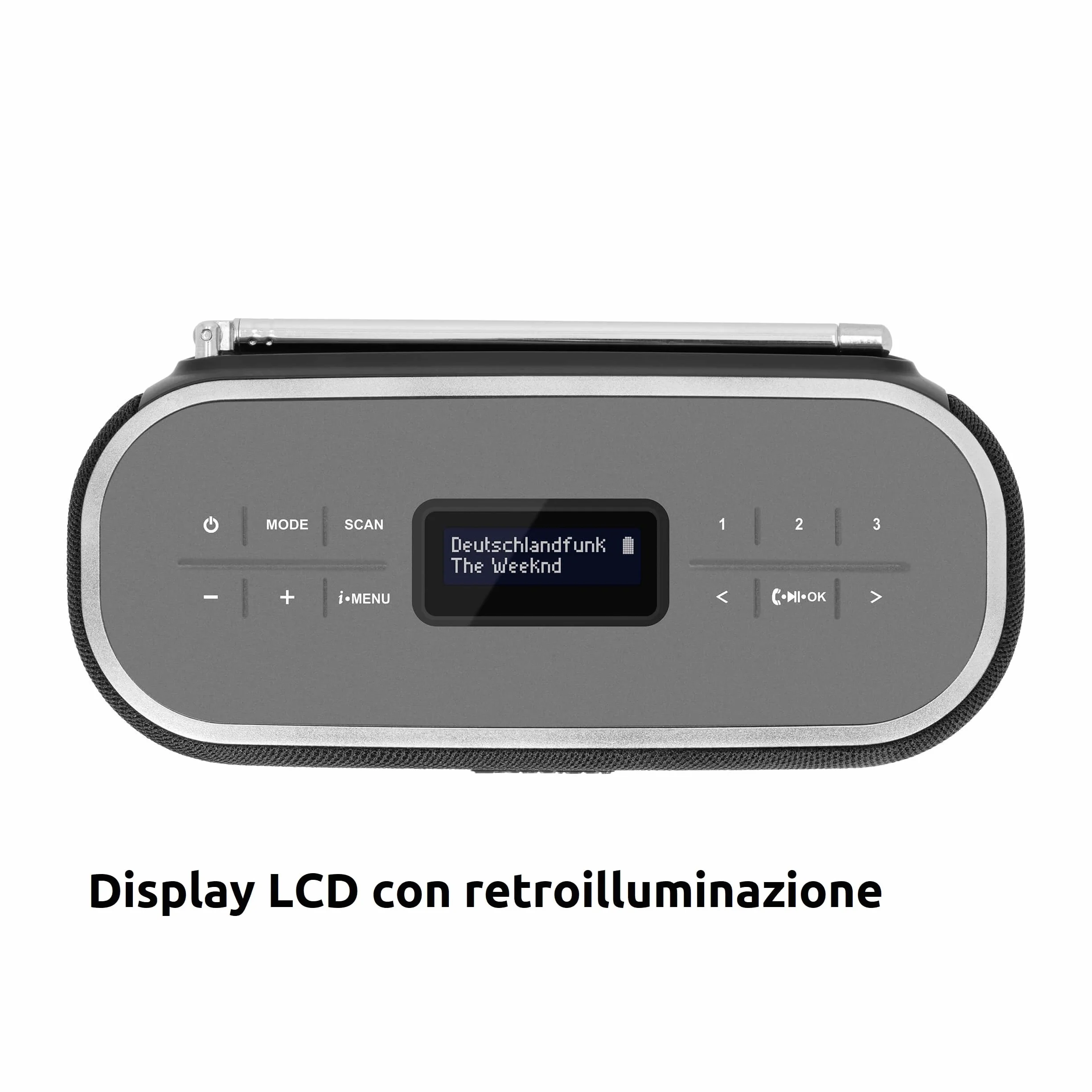 TechniSat VIOLA BT 1 Altoparlante Bluetooth portatile DAB+ FM radio sveglia LCD vivavoce AUX-in 6W