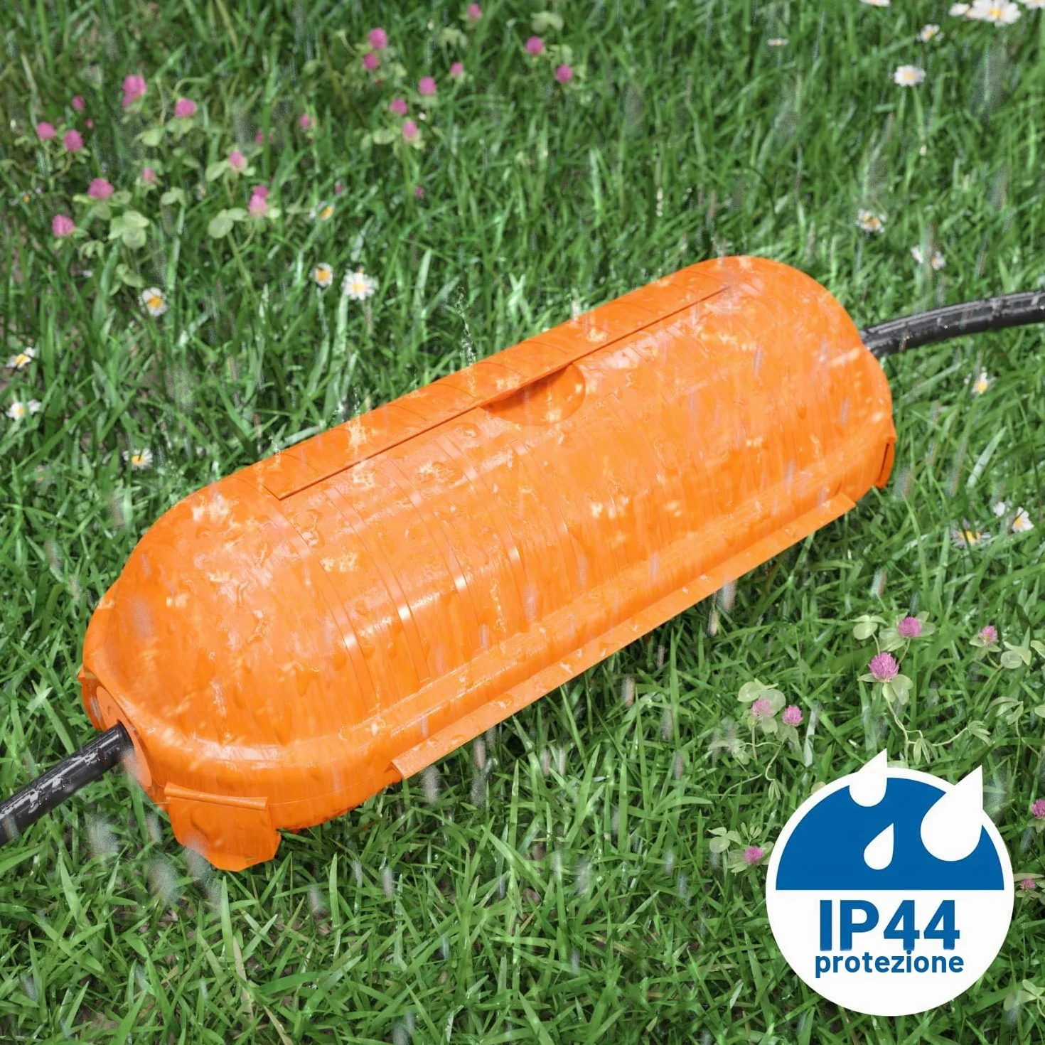 deleyCON Scatola Protezione Cavi Outdoor IP44 Impermeabile Resistente Spruzzi - Arancione