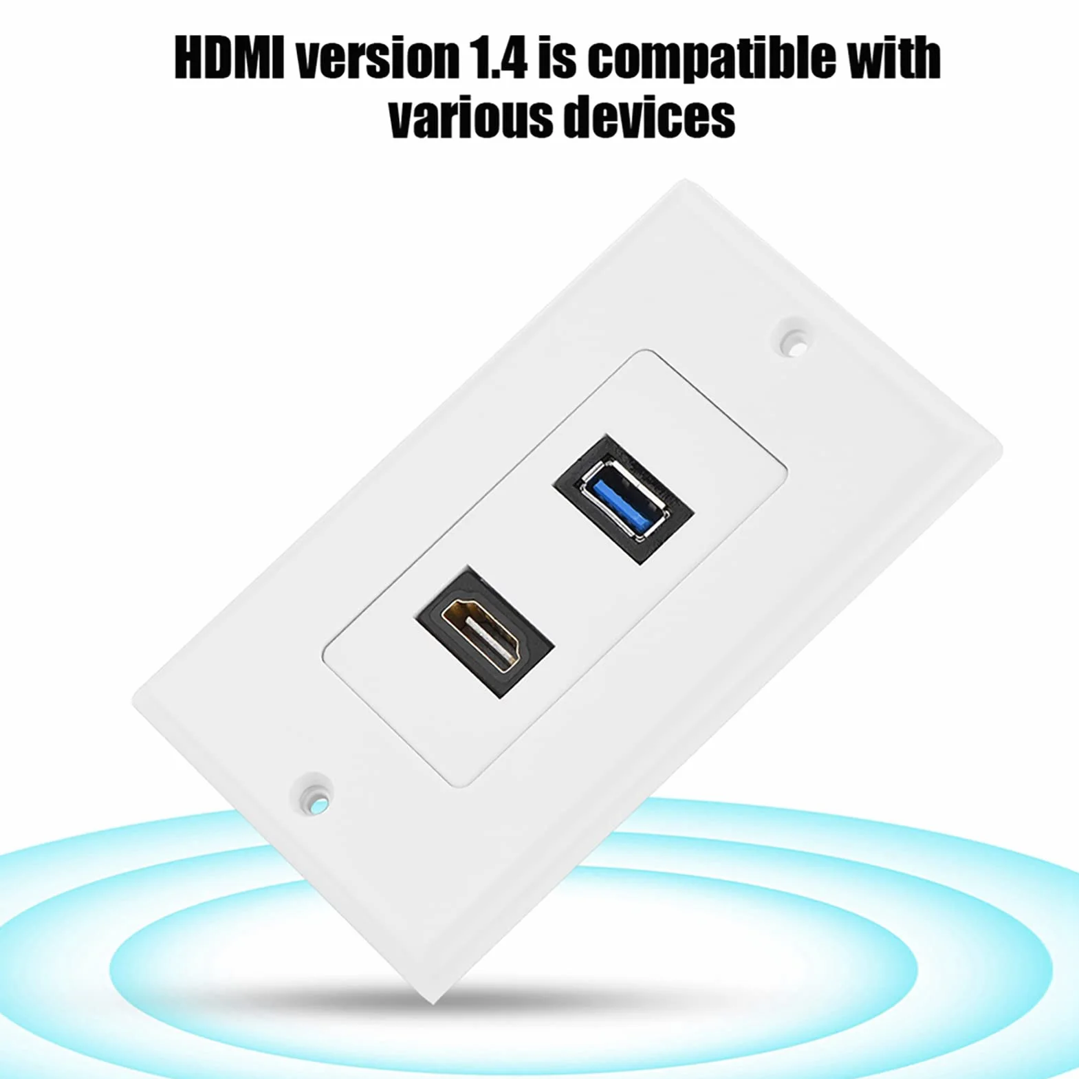 Presa per Pannello a Parete HDMI USB 3.0 Video Multimediale Integrata Due in per Proiettore Home Theater