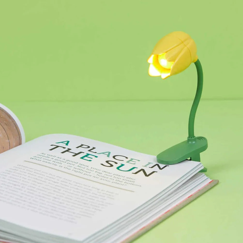 Balvi Lampada Lettura Tulip Giallo con Clip