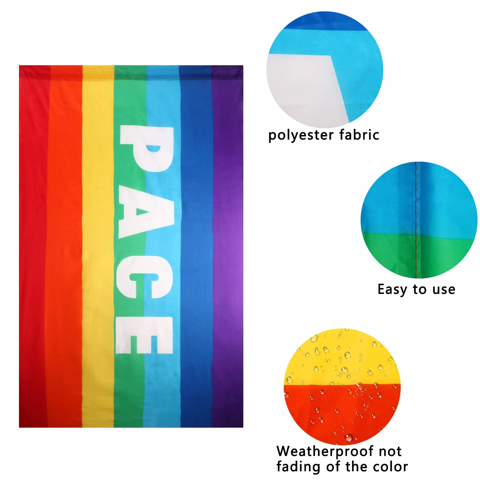 Rainbow Flag 90x150cm Bandiera Pace Arcobaleno Ucraina per Interno Esterno