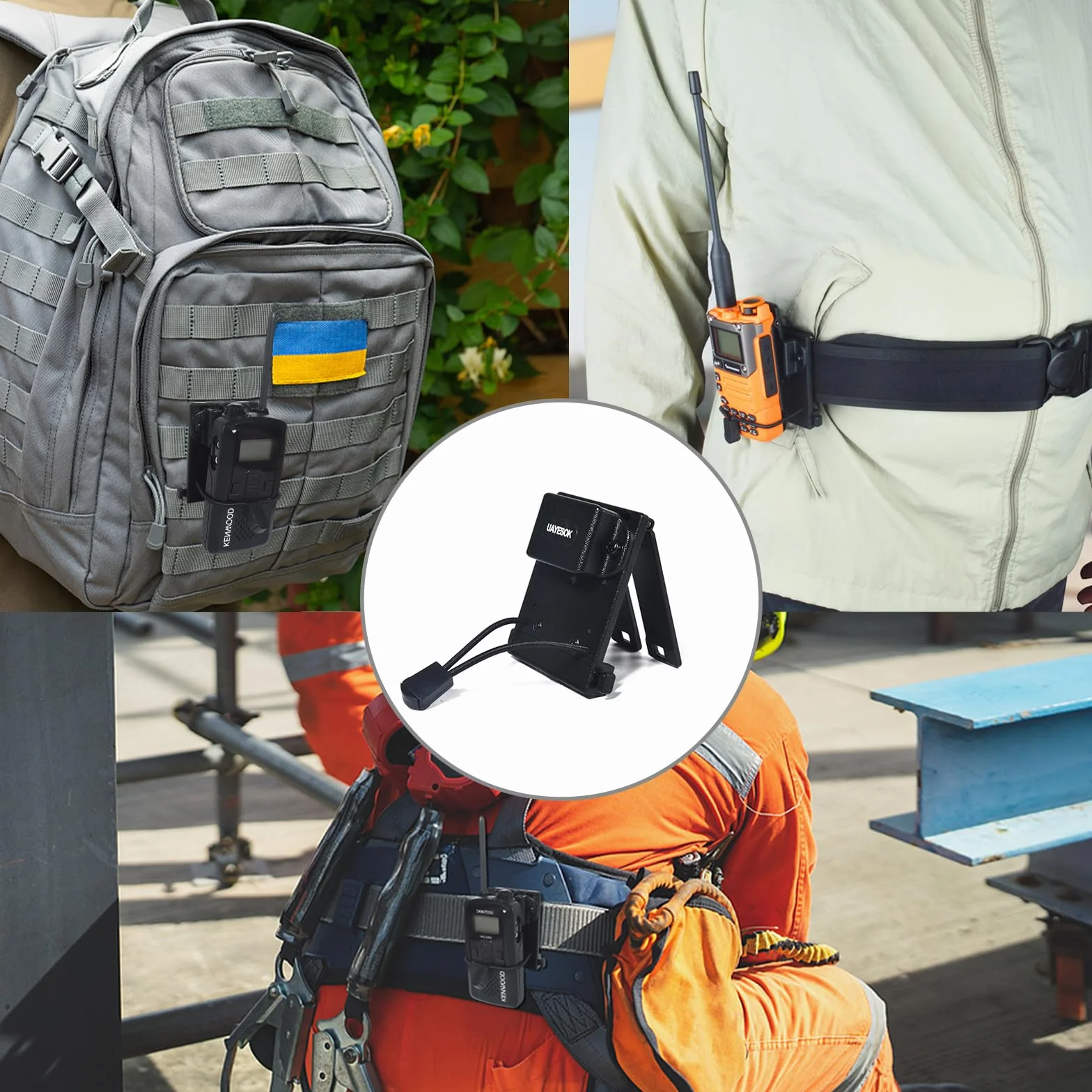 Motorola UAYESOK Supporto per radio MOLLE a sgancio rapido e clip da cintura per walkie talkie