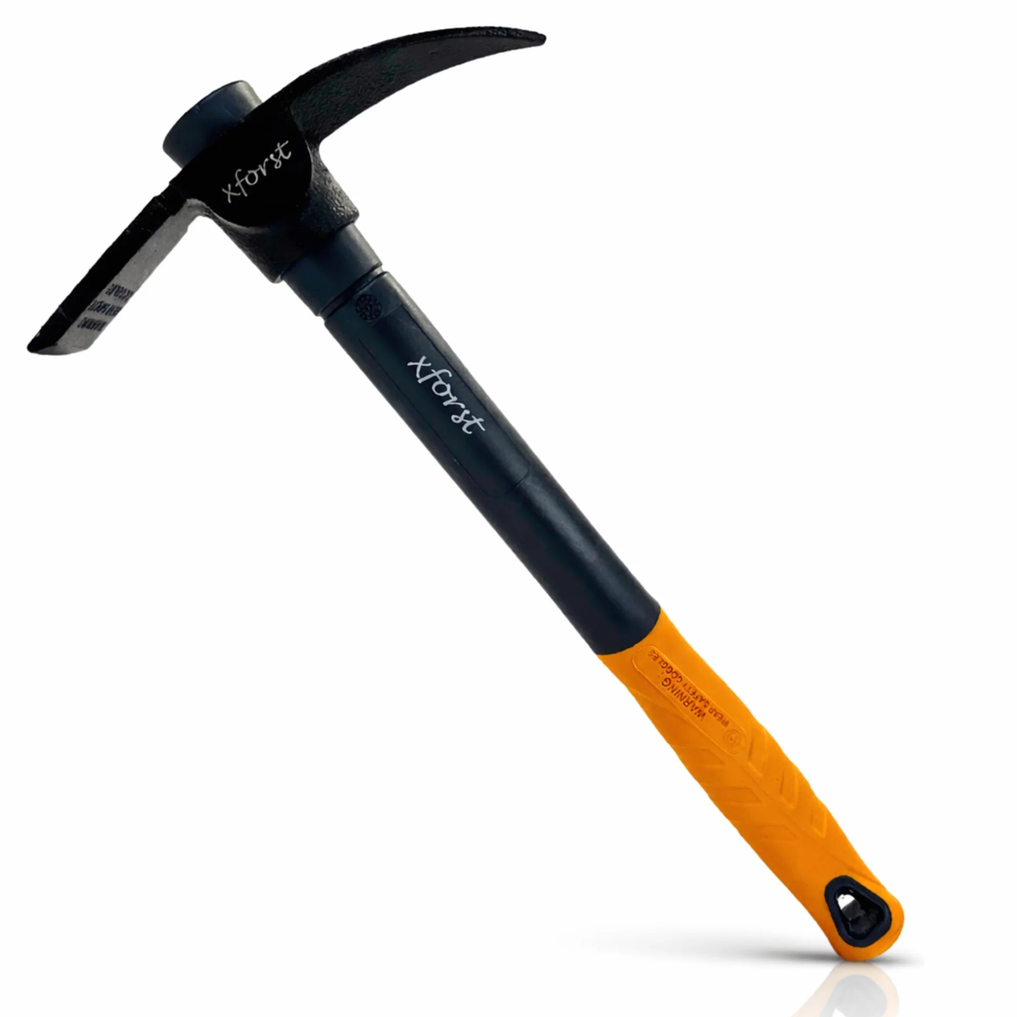 Xforst Piccone da Giardino 2 in 1 – Mini Piccone e Zappa 40 cm, Manico in Fibra di Vetro e Testa in Acciaio Trattato Termicamente – per Giardinaggio, Campeggio e Metal Detector – X-PF6