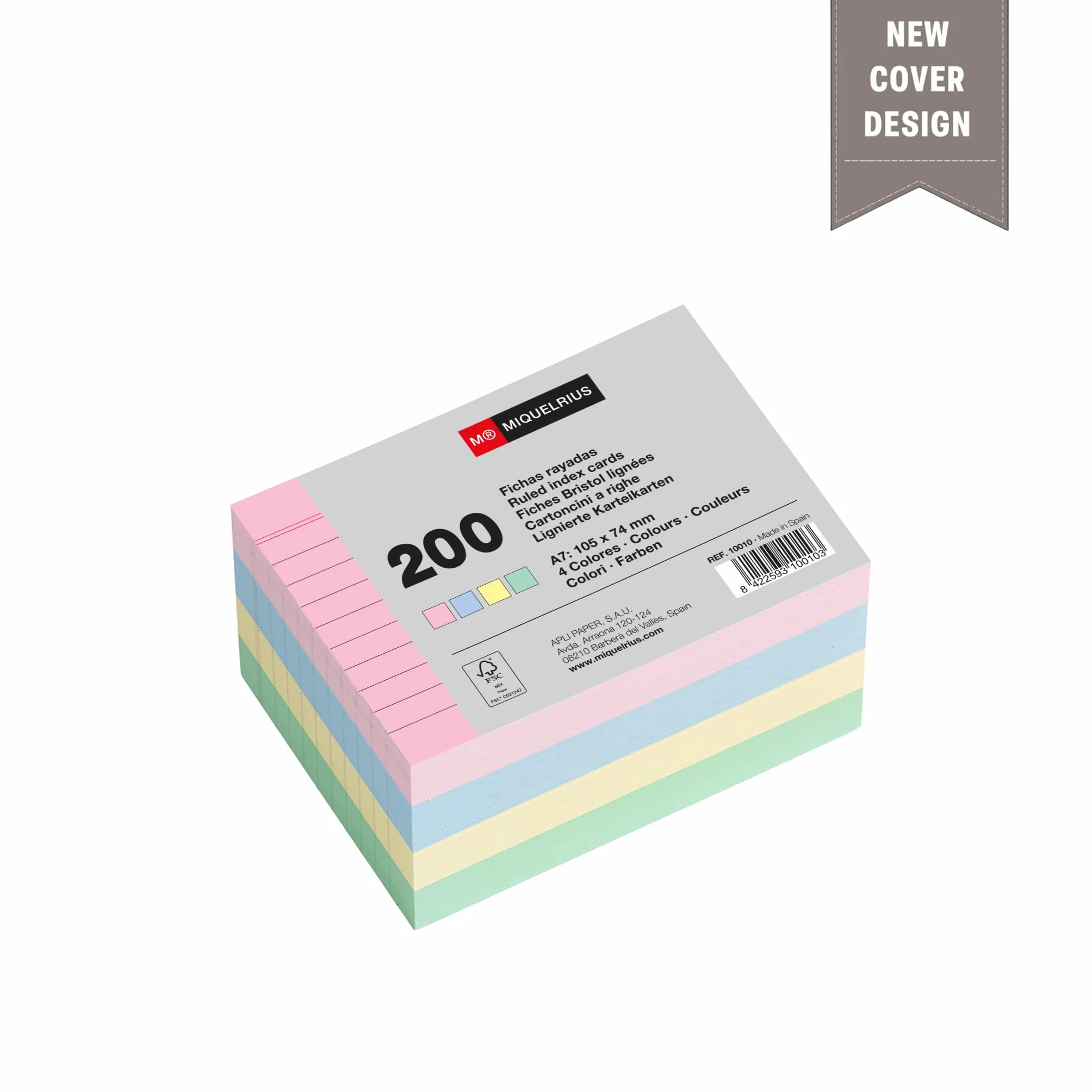 Miquelrius Flashcards A7 200 szt. karty do nauki 150x100 mm 200 g/m² pastelowe