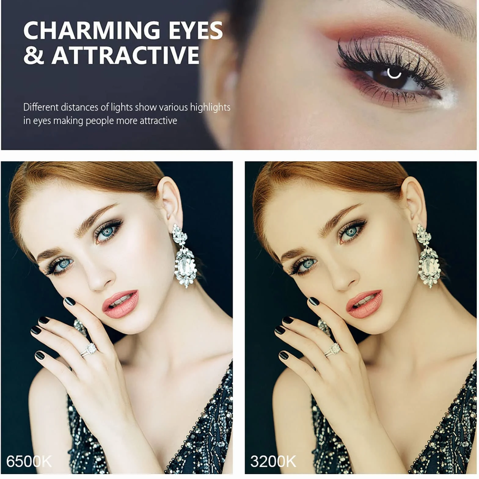 ELLENNE Anello Luminoso LED Selfie Ring Light 26cm Smartphone Treppiede