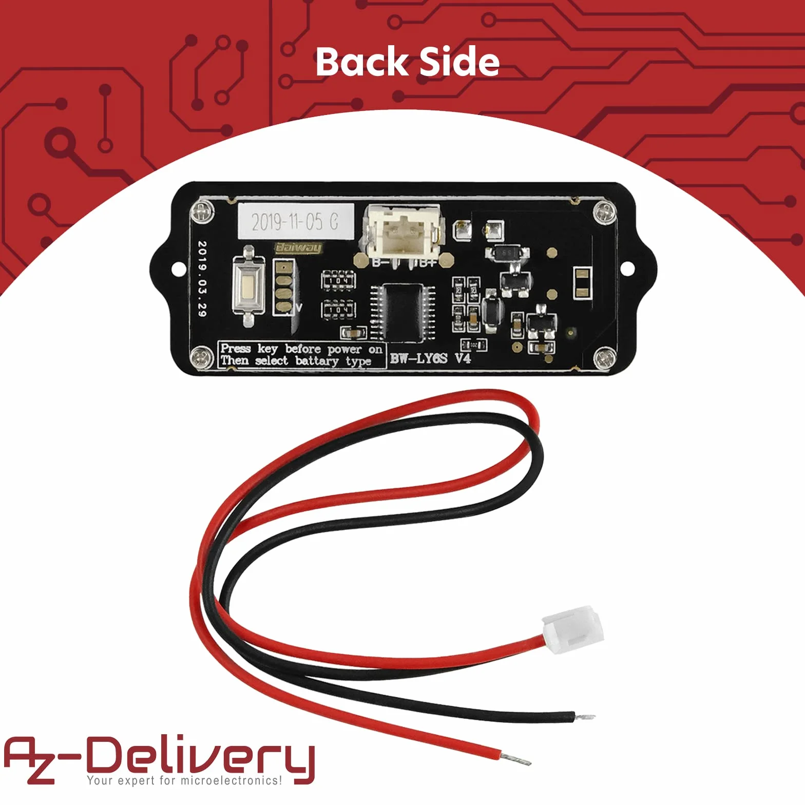 AZDelivery 3 x 12V LY6W indicatore capacità batteria con schermo LED verde retroilluminato