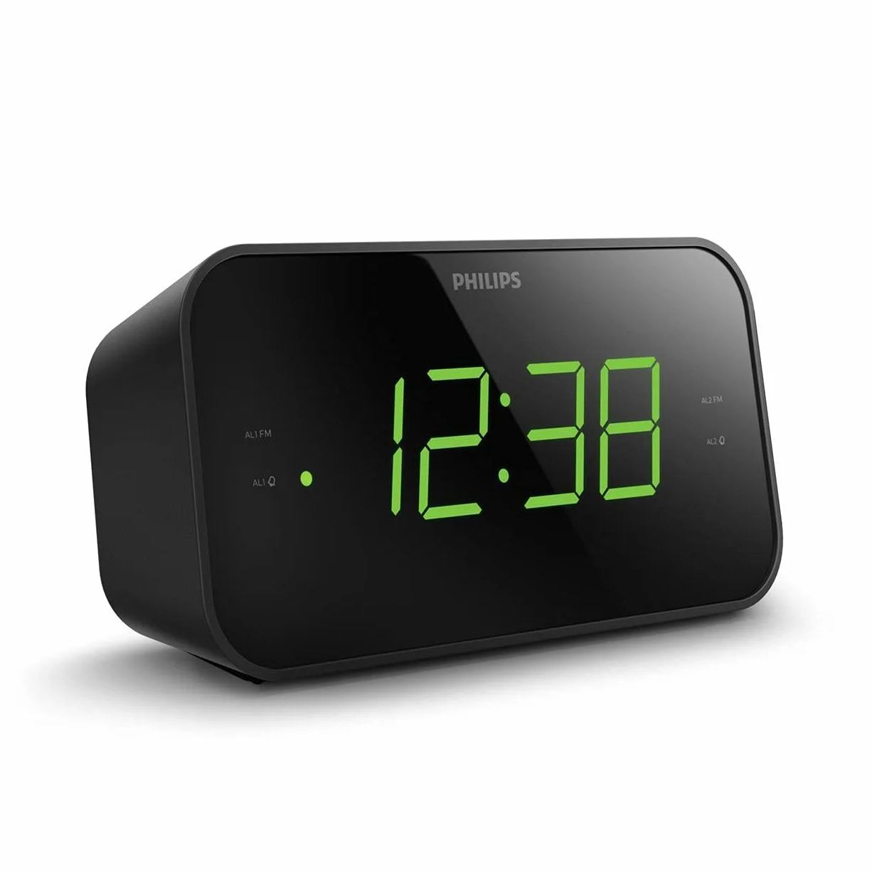 PHILIPS Sveglia Radio Digitale Doppio Allarme Sleep Timer Snooze Portatile Batteria Backup Nero Ampio Display