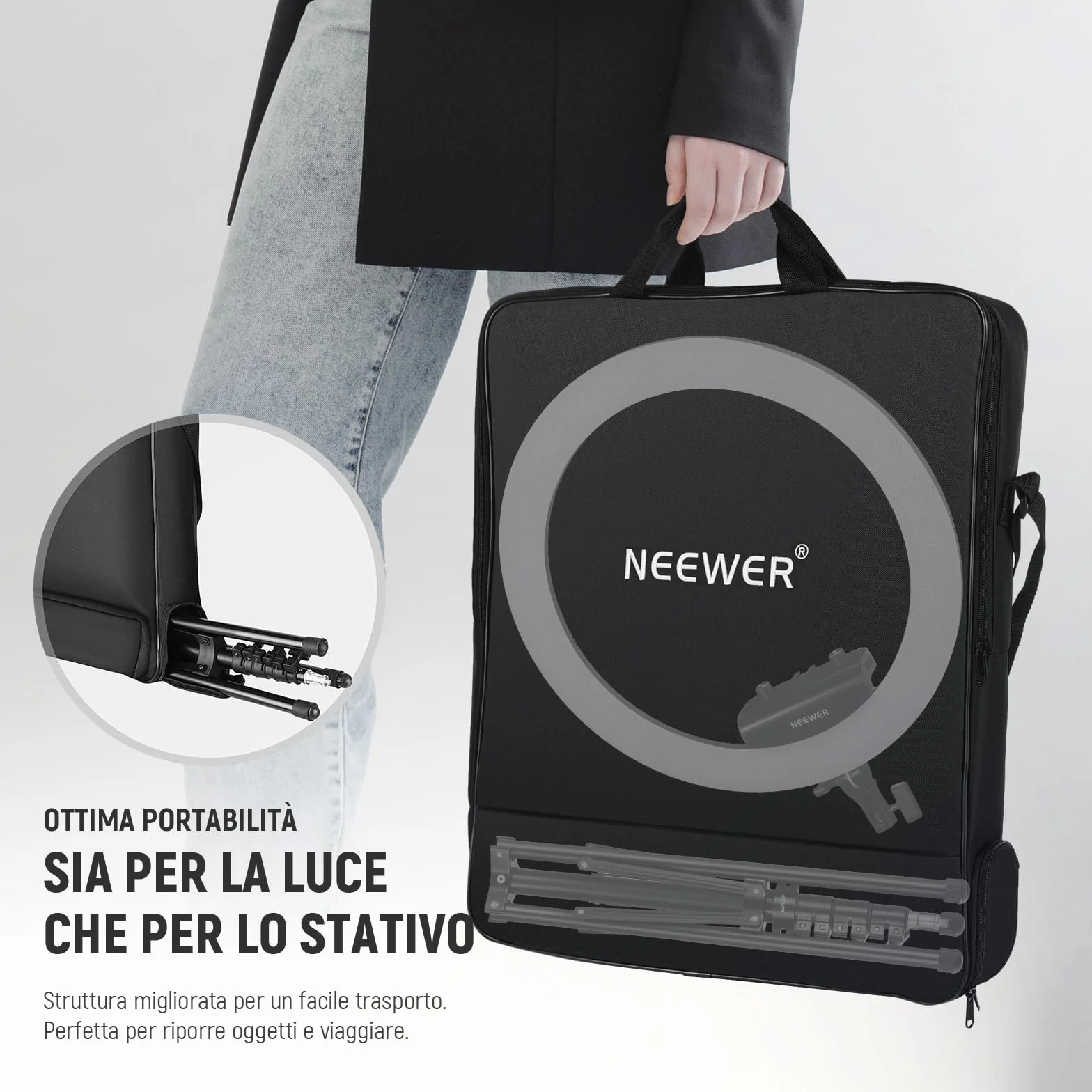 NEEWER RP18B Pro Luce Anulare Professionale 45W 2900K-7000K TLCI98 Illuminazione Morbida