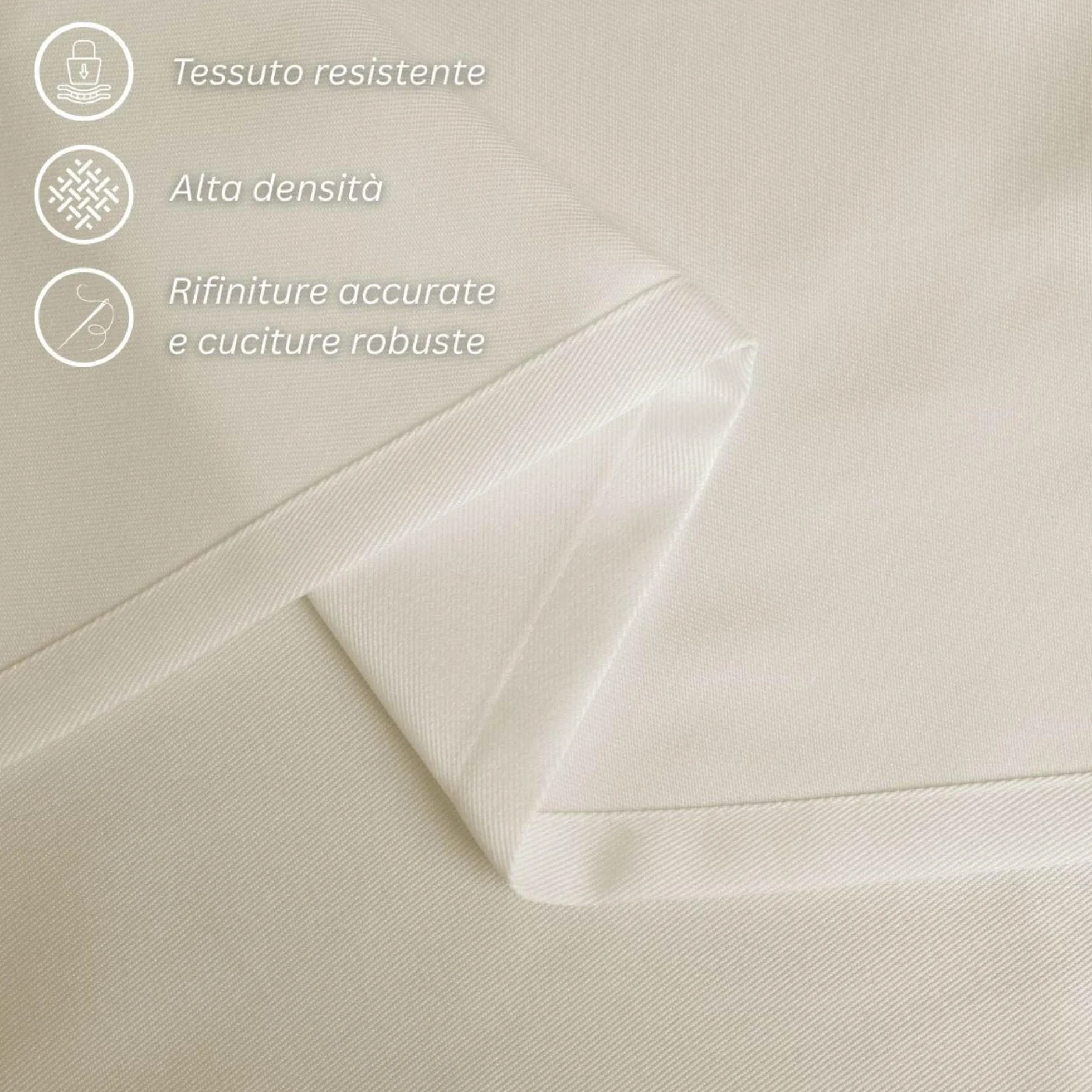 Morbidissimi Tenda Gazebo Idrorepellente e Resistente, Tenda Da Esterno 200x240 cm per Gazebo, Dotata di Passanti con Chiusura a Strappo, 100% Made in Italy - Panna