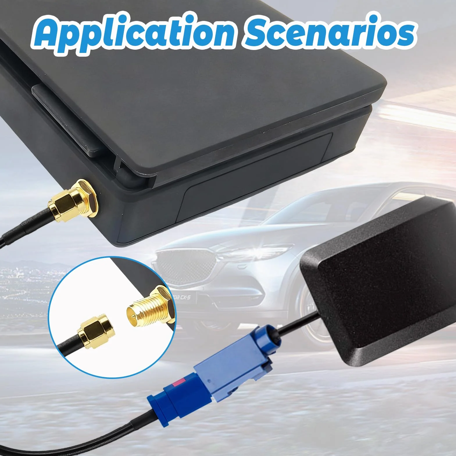 Cavo Adattatore Antenna GPS Auto, Adattatore Fakra C a SMA, Connettore SMA Maschio a Fakra C Femmina, Cavo Coassiale RG174, 15 cm