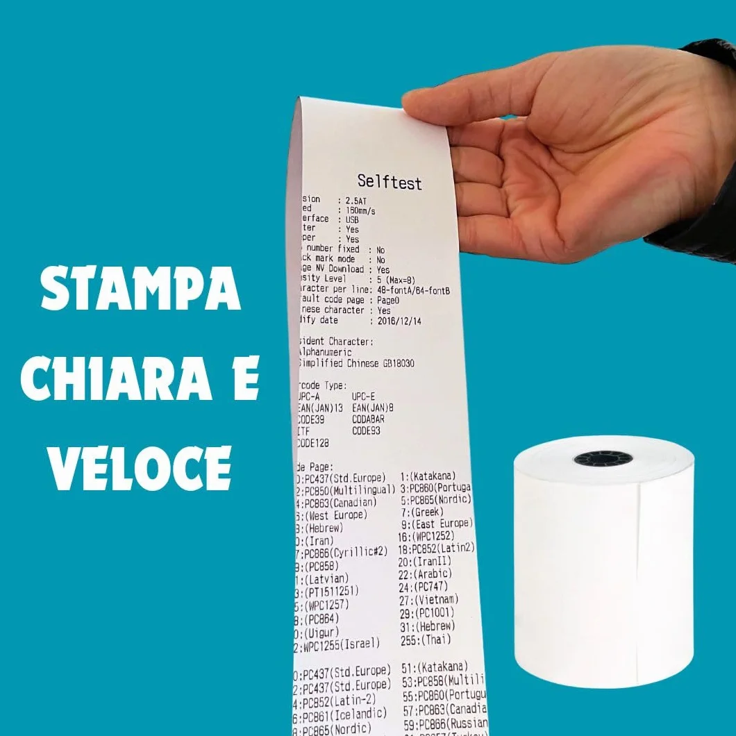Double Dragon Rullo di ricevuta termica 80 x 80 mm per stampante EPOS Terminale POS Registratore di cassa Pacco da 20