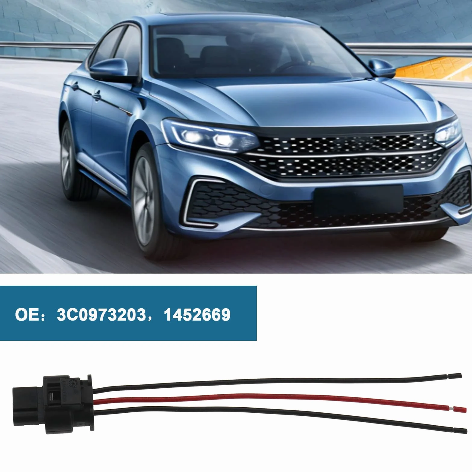 OTOTEC 1 cavo sensore PDC a 3 pin di ricambio compatibile con VW Audi 3C0973203 1452669