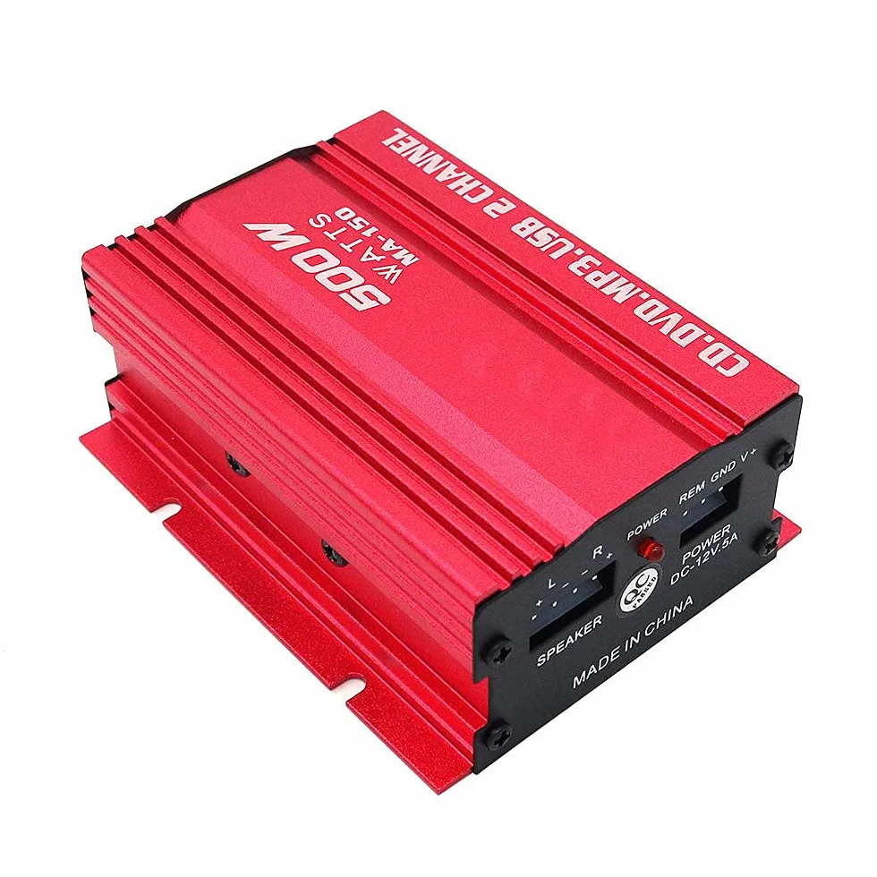 Kinter MA150 12V Mini 2CH Stereo HiFi Amplificatore di Potenza per Auto Altoparlante Audio MP3 con USB