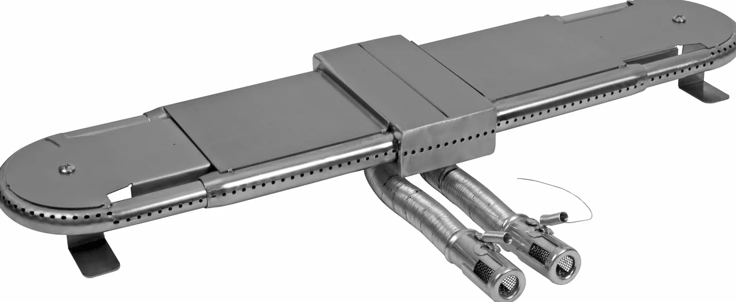 Bruciatore a Tubo Rettangolare di Ricambio Universale Regolabile per Barbecue da 38 cm a 56 cm