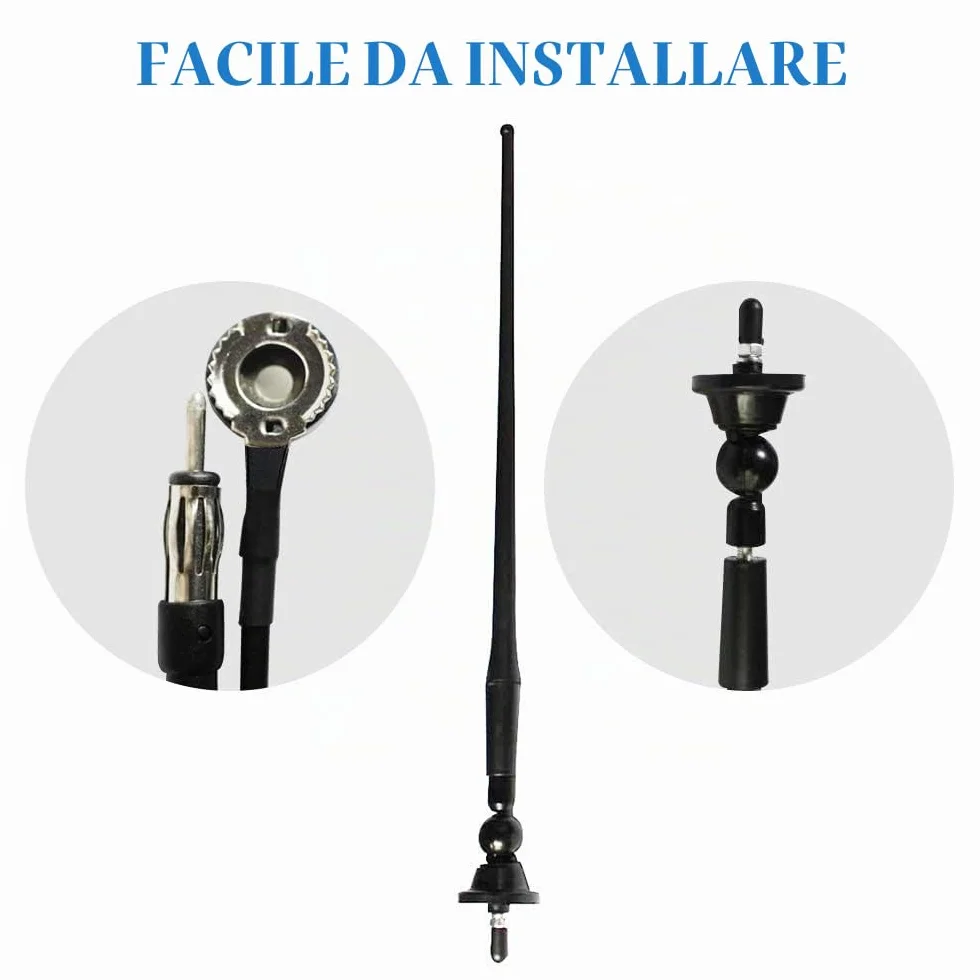 Antena FM Marine Gomma Anatra Dipole Flessibile Auto Barca Yacht ATV UTV RV