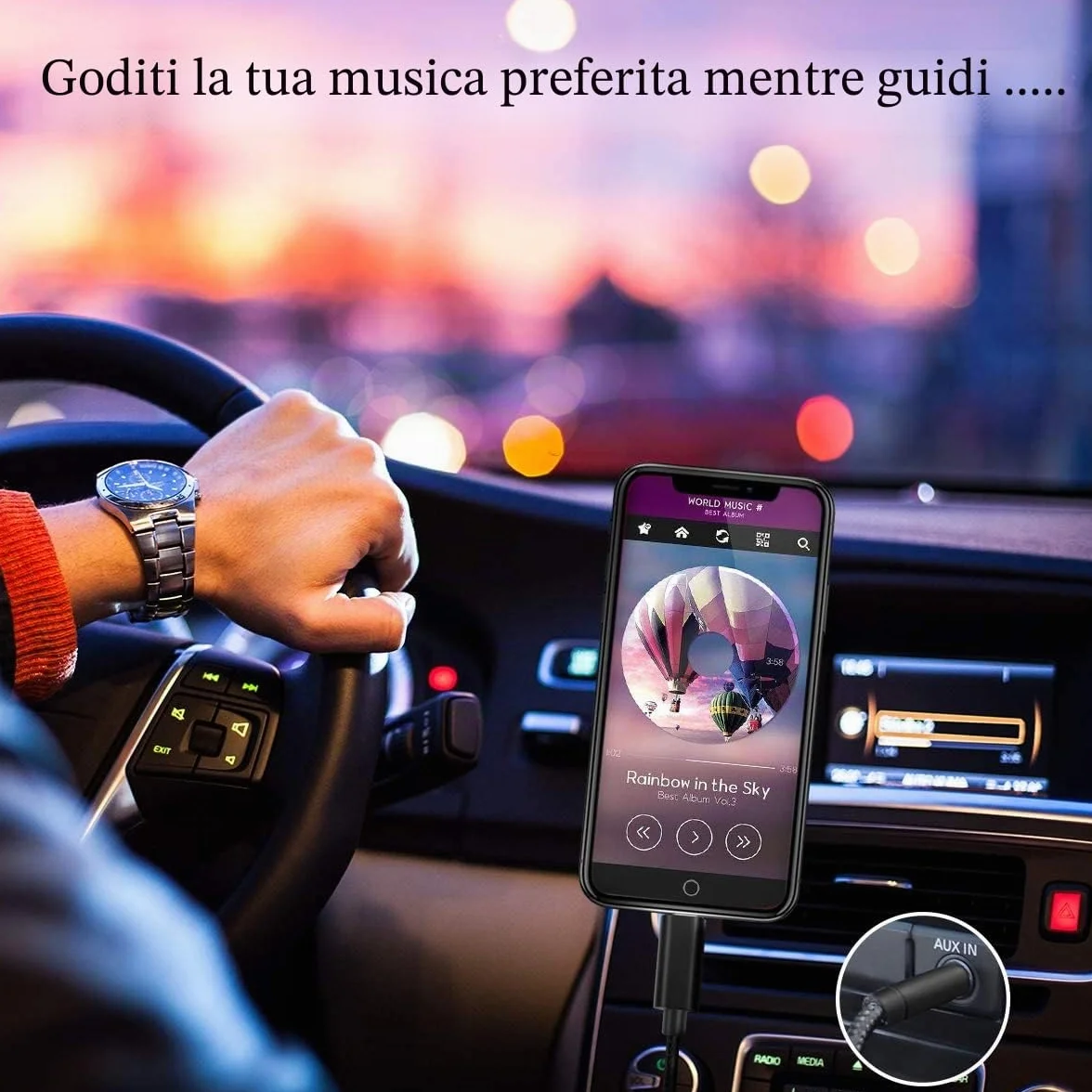 Cavo Aux iPhone MFi Lightning Jack 3,5mm per Auto iPhone 13 Pro Max 12