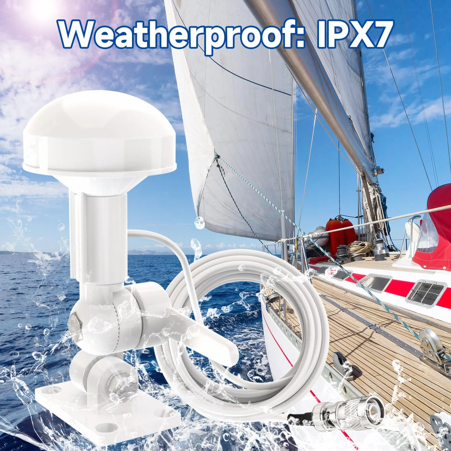 Bingfu Antena GPS BNC TNC 5m z Uchwytem do Garmin GPSMAP Furuno Trimble