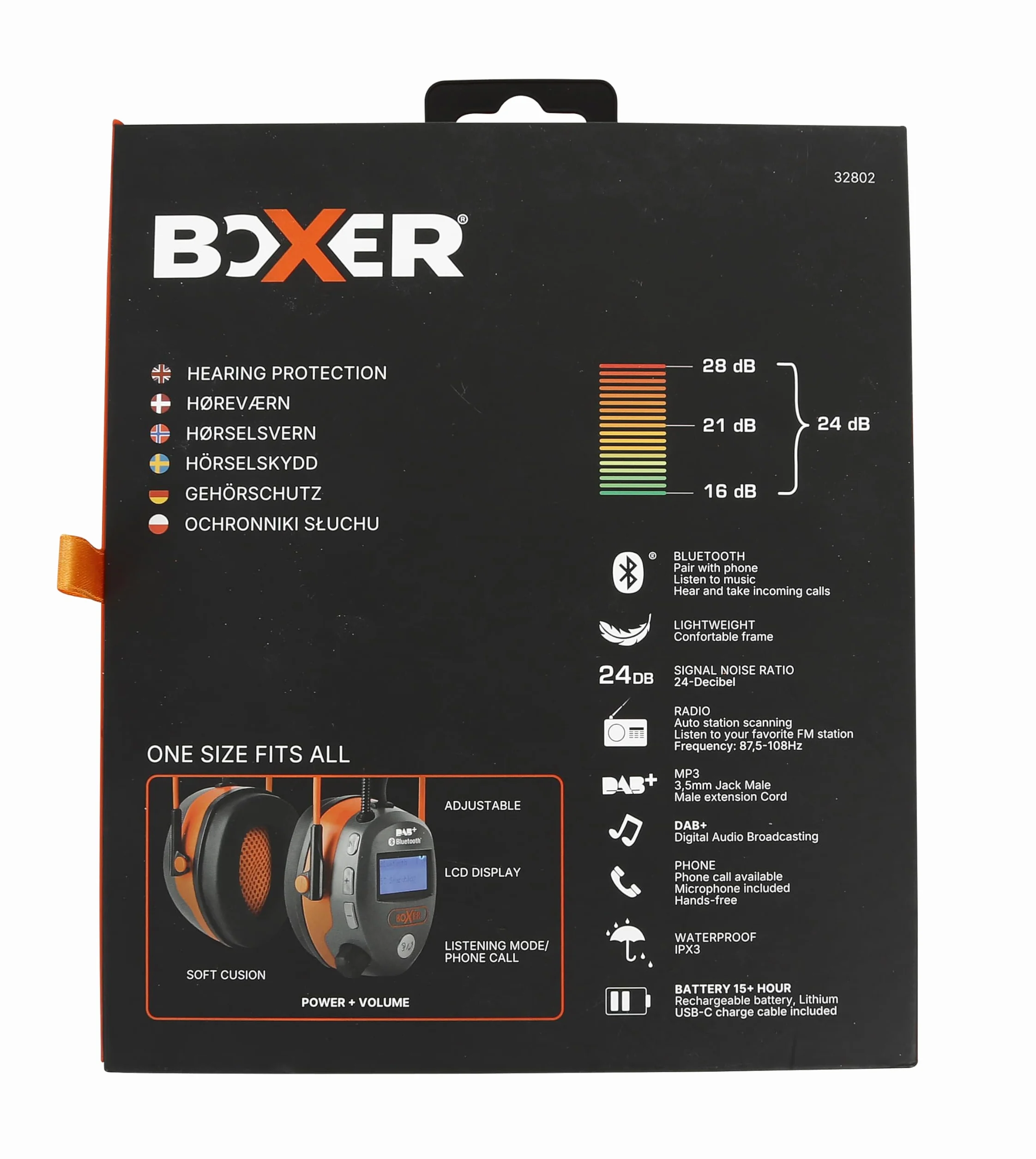 Boxer Protezione dell'udito Bluetooth radio DAB/FM