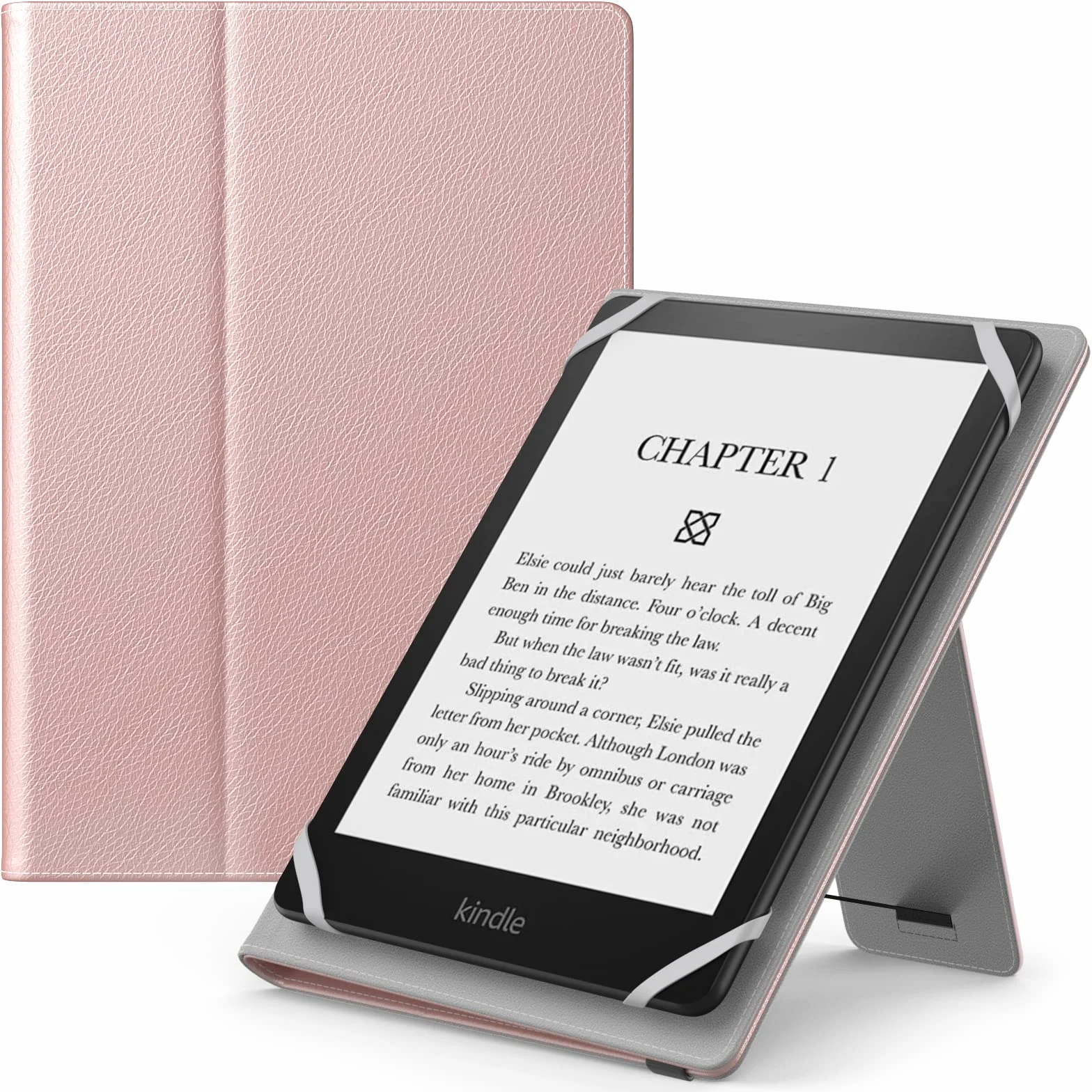 MoKo Etui Uniwersalny do Czytników E-Book 6-7 cali, PU Skóra, Różowe Złoto