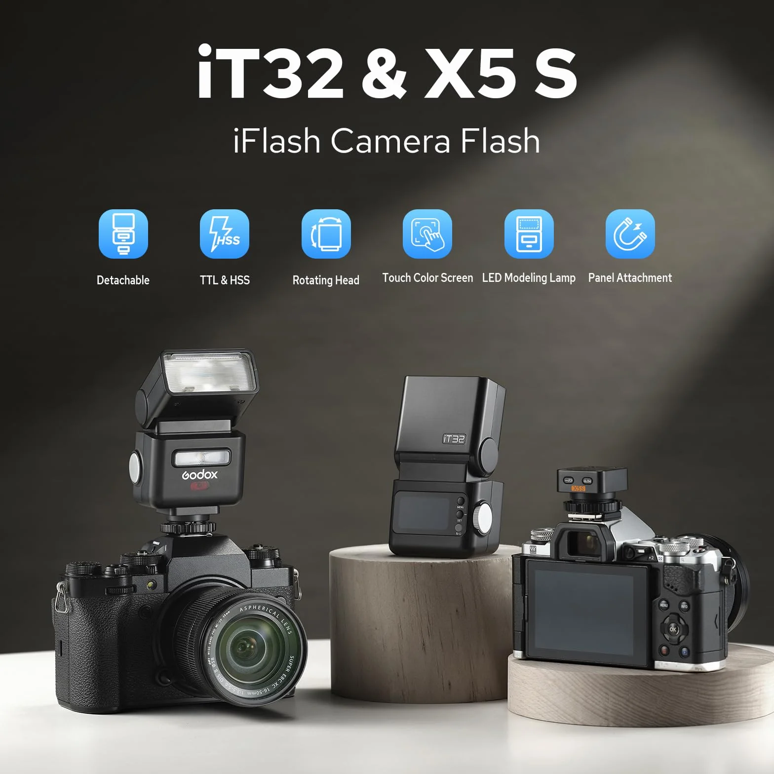 Godox iT32 Camera Flash Kit Sony 2.4G TTL HSS Magnetic Hotshoe Trigger